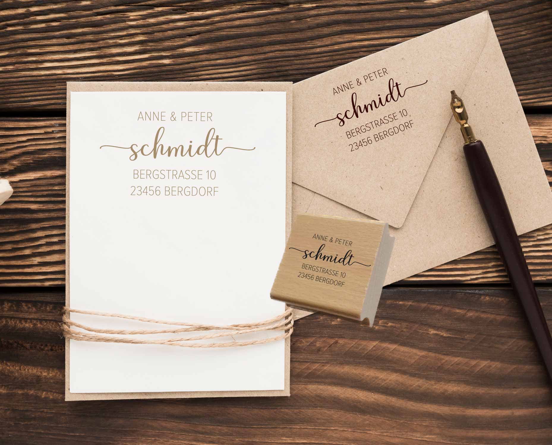 Personalisierter Adresstempel "Schmidt" | 4–10 cm 