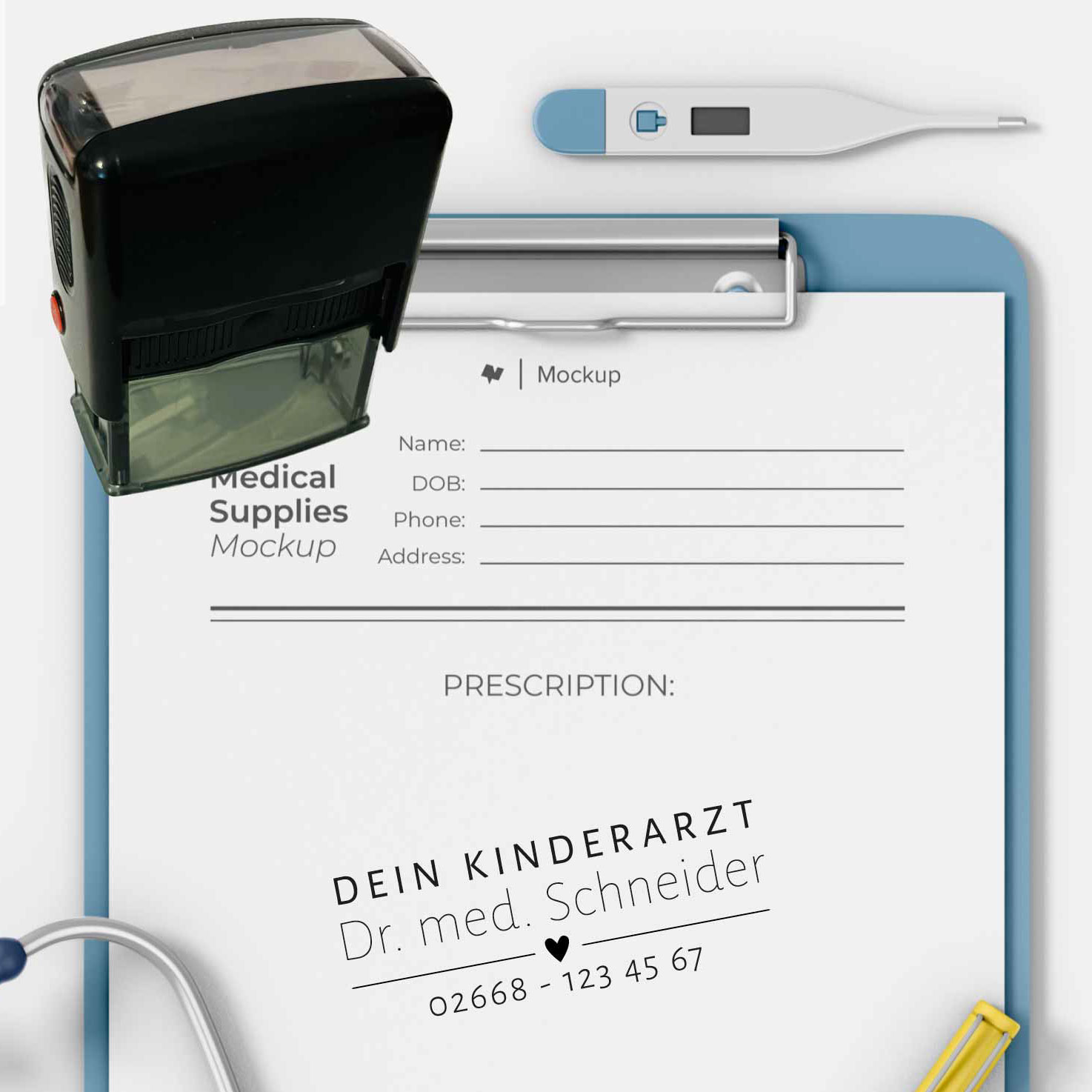 Praxisstempel | Arztstempel – passend für's Impfausweis-Feld