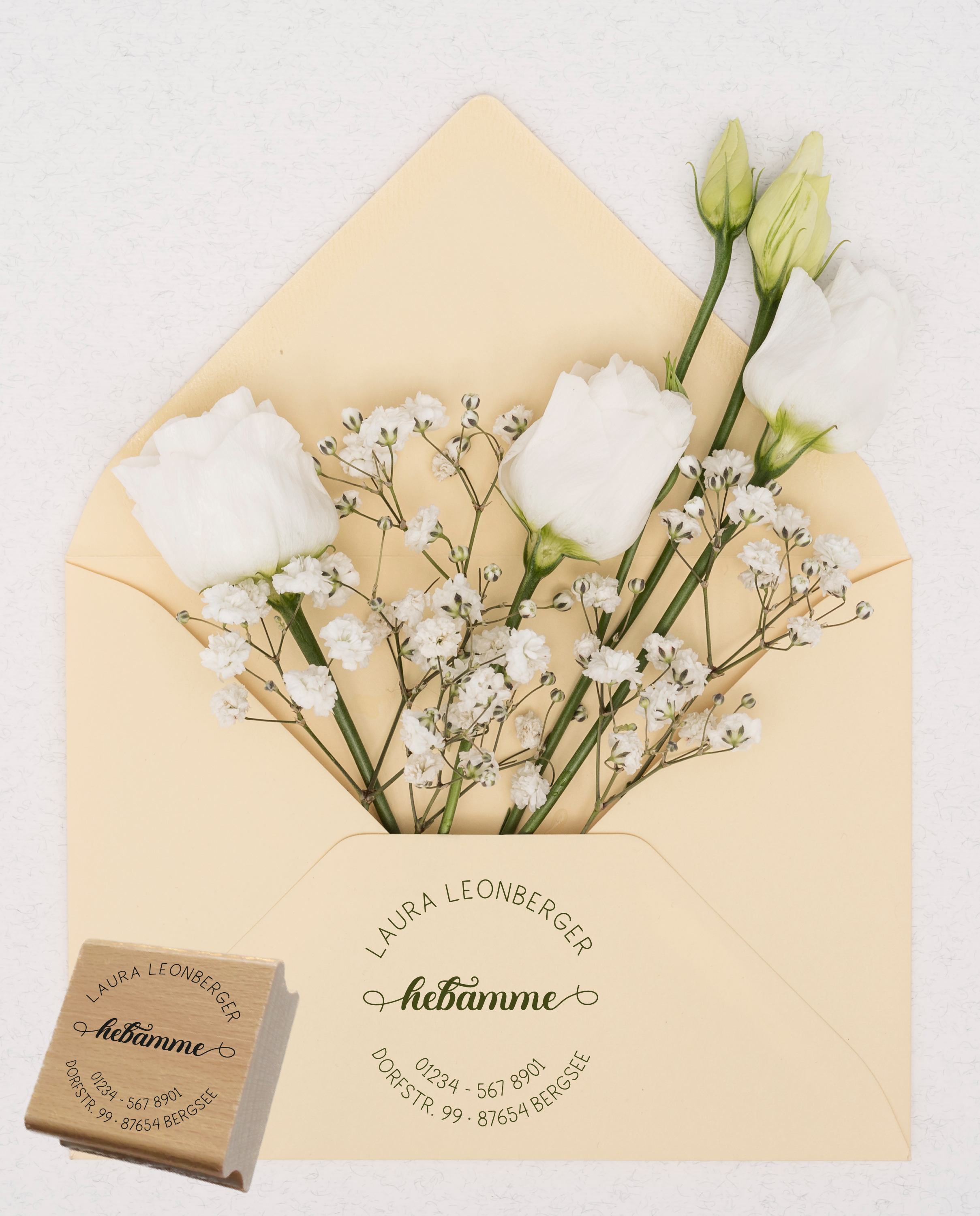 AdressSTEMPEL für Hebammen und Geburtshelfer "Laura"