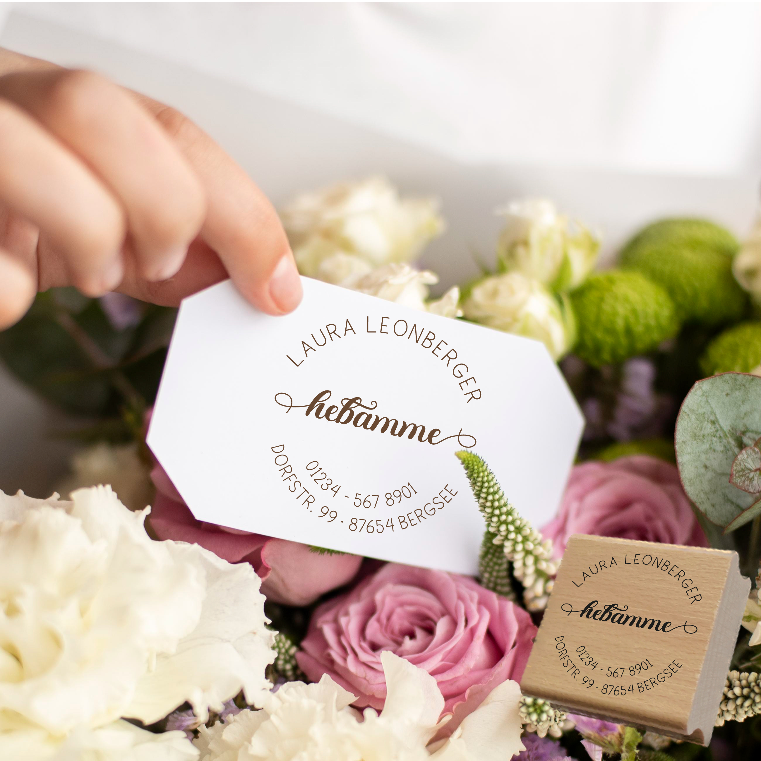 AdressSTEMPEL für Hebammen und Geburtshelfer "Laura"