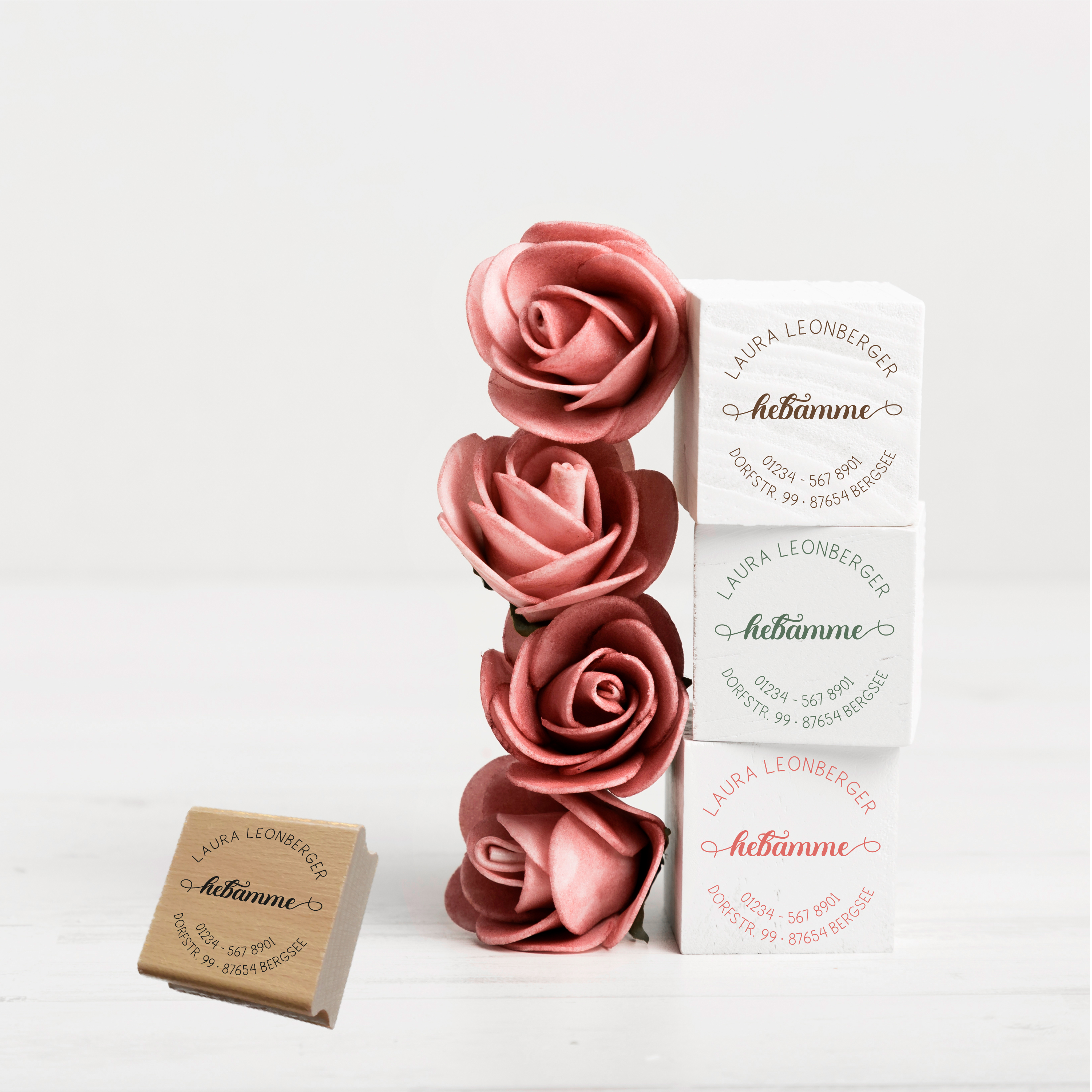 AdressSTEMPEL für Hebammen und Geburtshelfer "Laura"