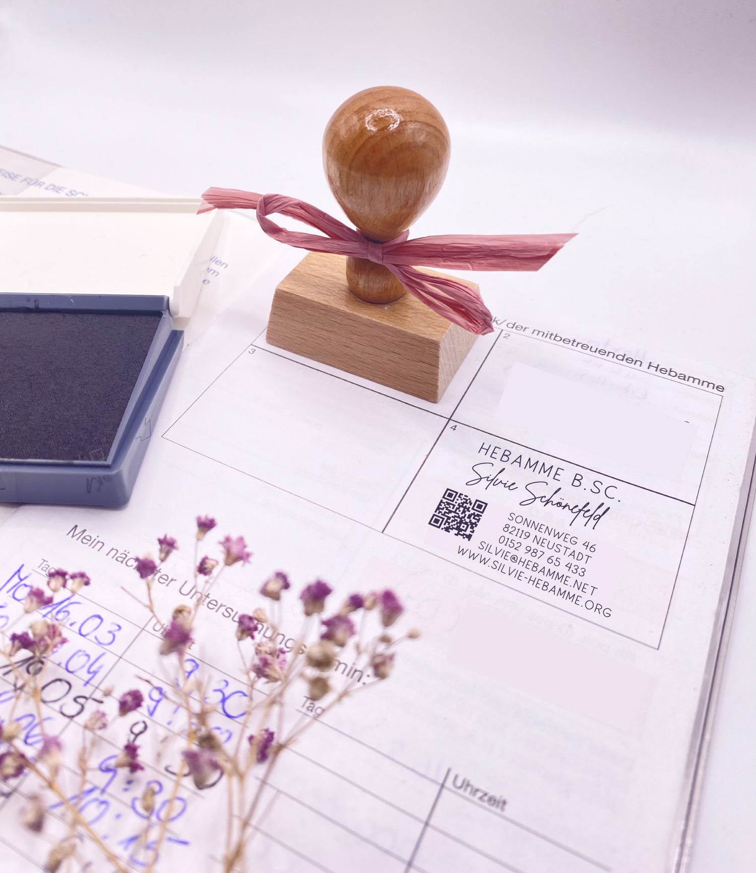 AdressSTEMPEL für Hebammen und Geburtshelfer "Silvie"