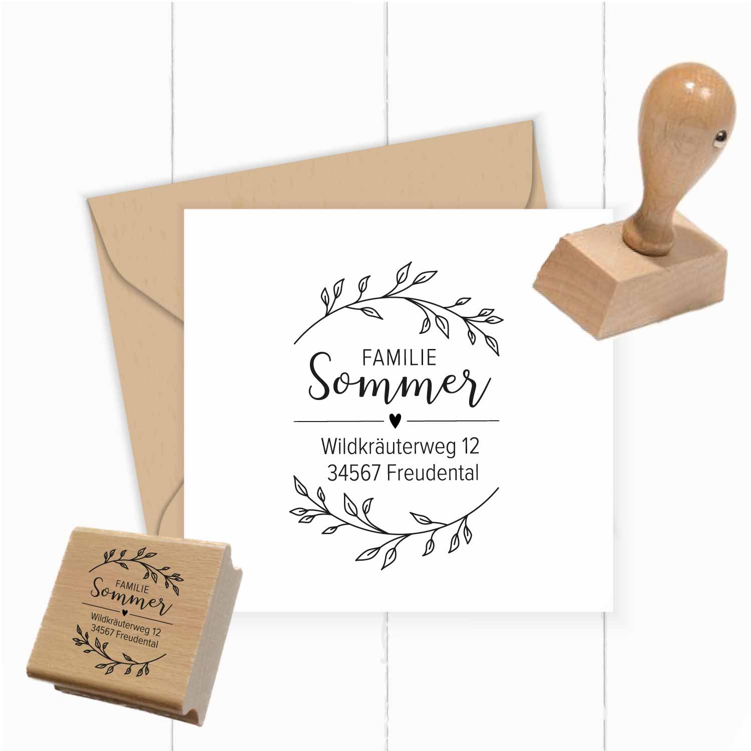 Personalisierter Adresstempel "Sommer" | 4–10 cm - ST0343
