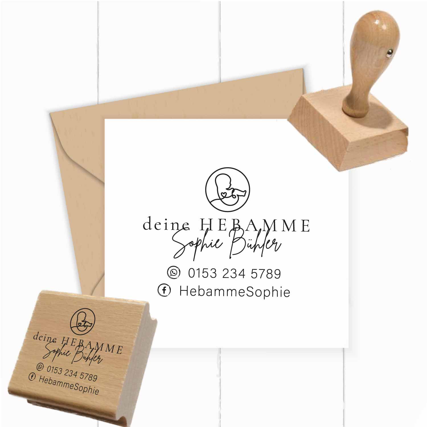 AdressSTEMPEL für Hebammen und Geburtshelfer "Sophie"