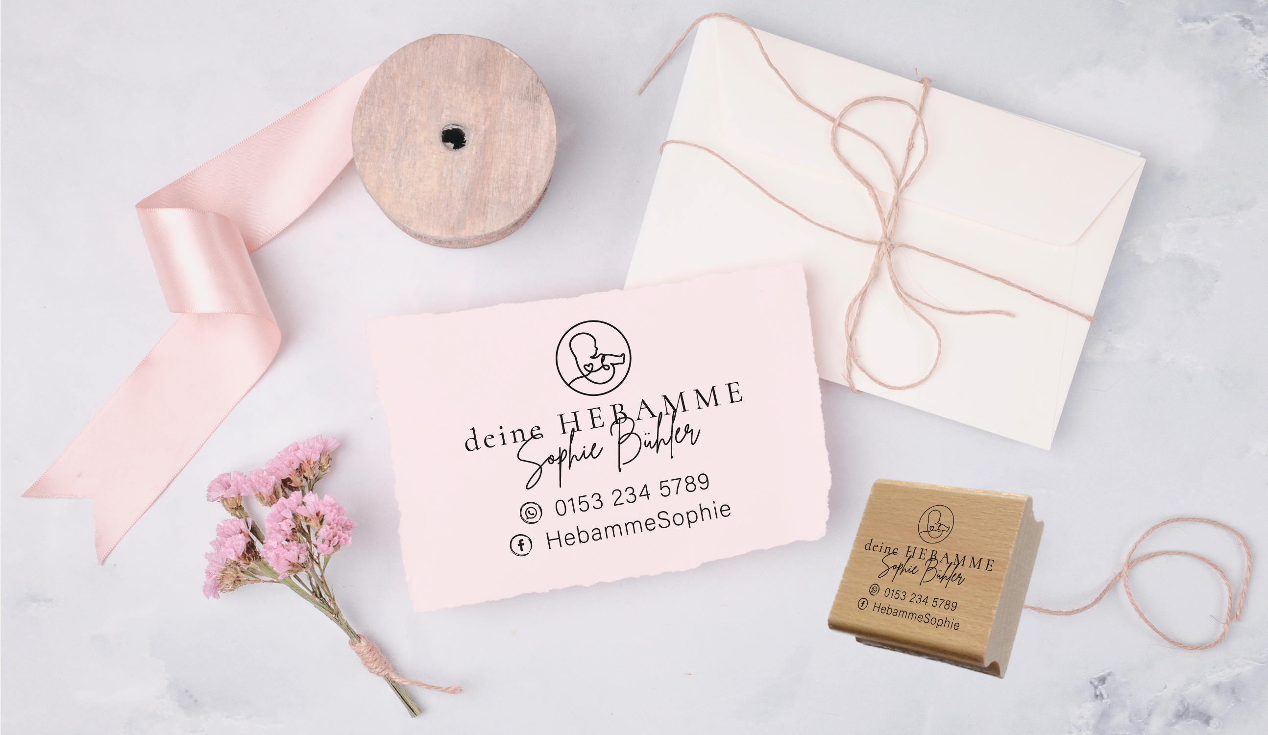 AdressSTEMPEL für Hebammen und Geburtshelfer "Sophie"