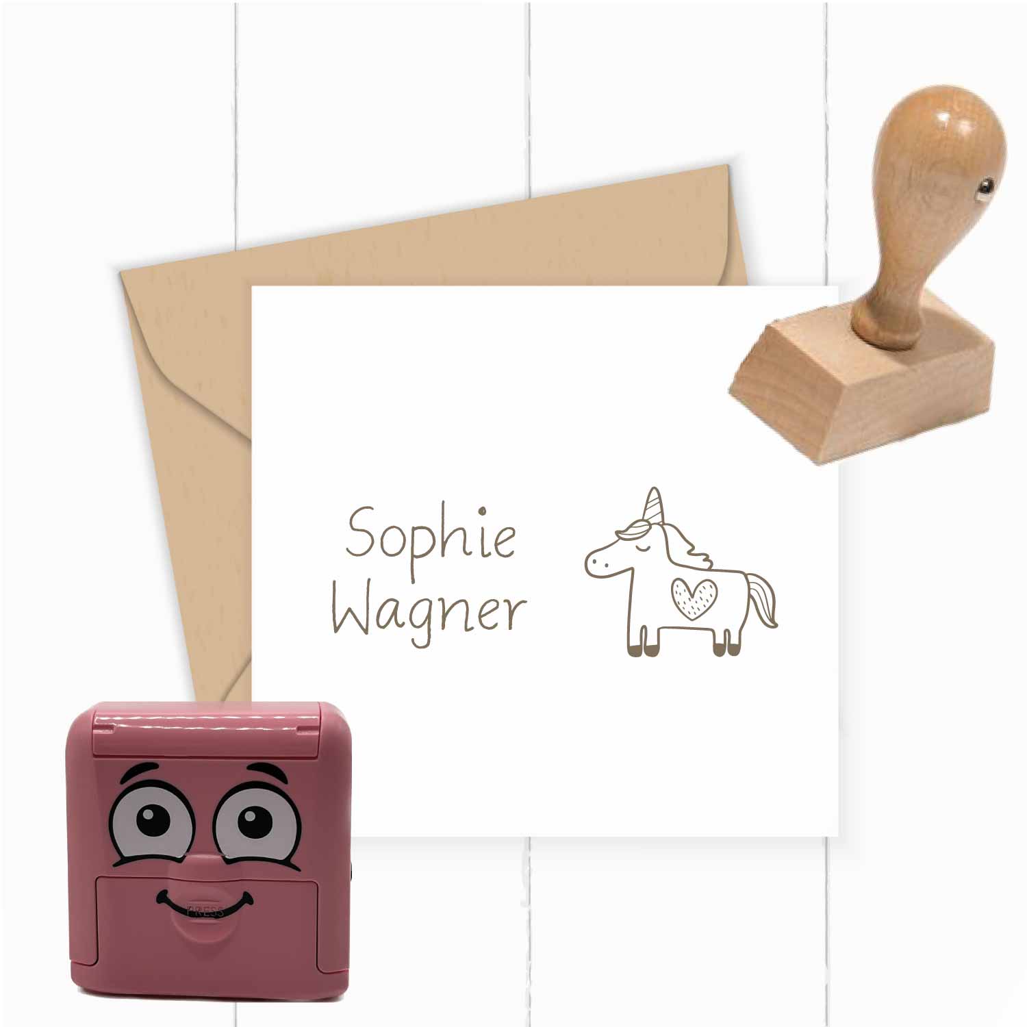 Textilstempel „Einhorn“ personalisiert | 38 x 14 mm - ST0423