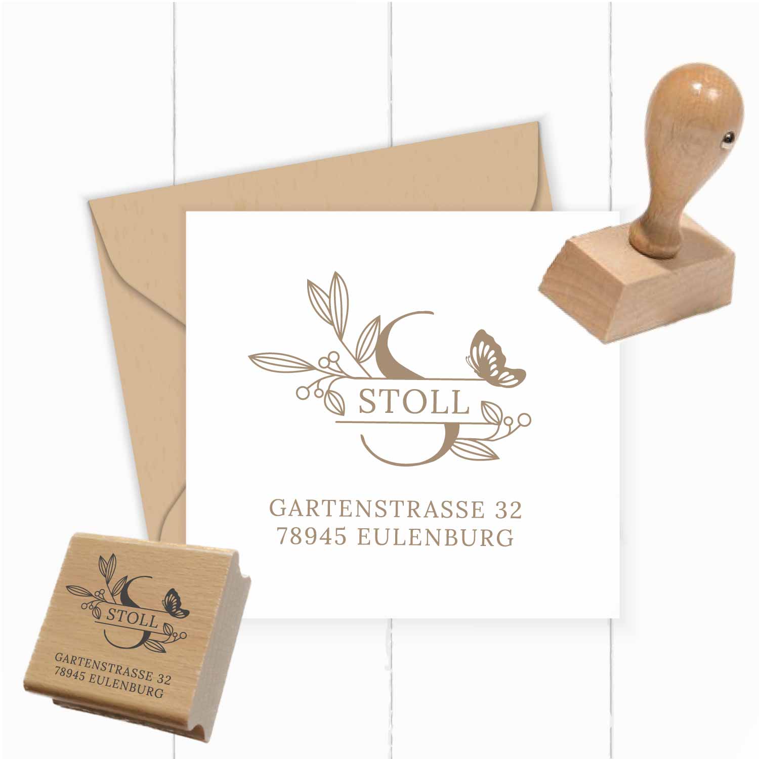 Personalisierter Adresstempel "Stoll" | 4–10 cm  - ST0341