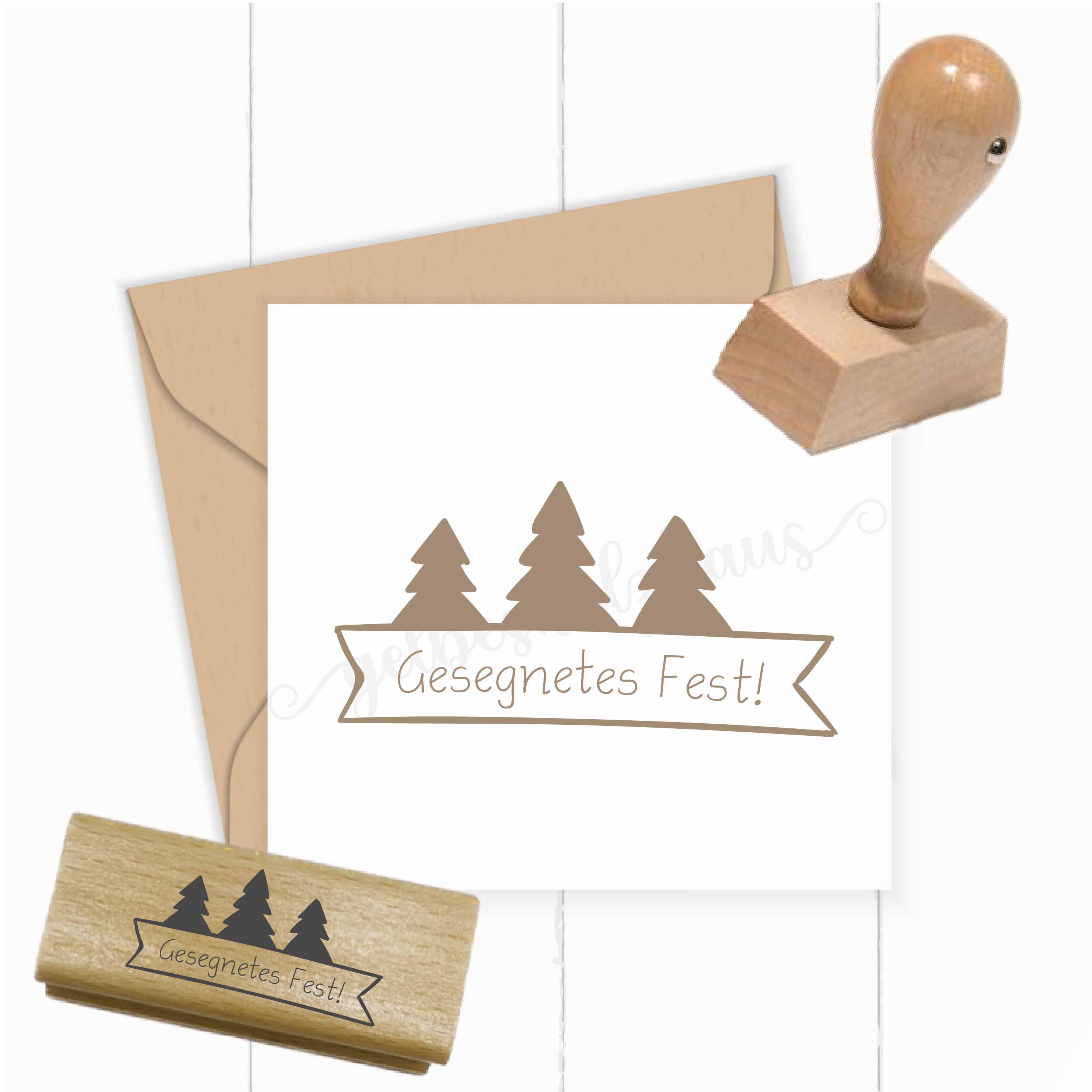 Weihnachts STEMPEL Tannen "Gesegnetes Fest!"  - ST0305