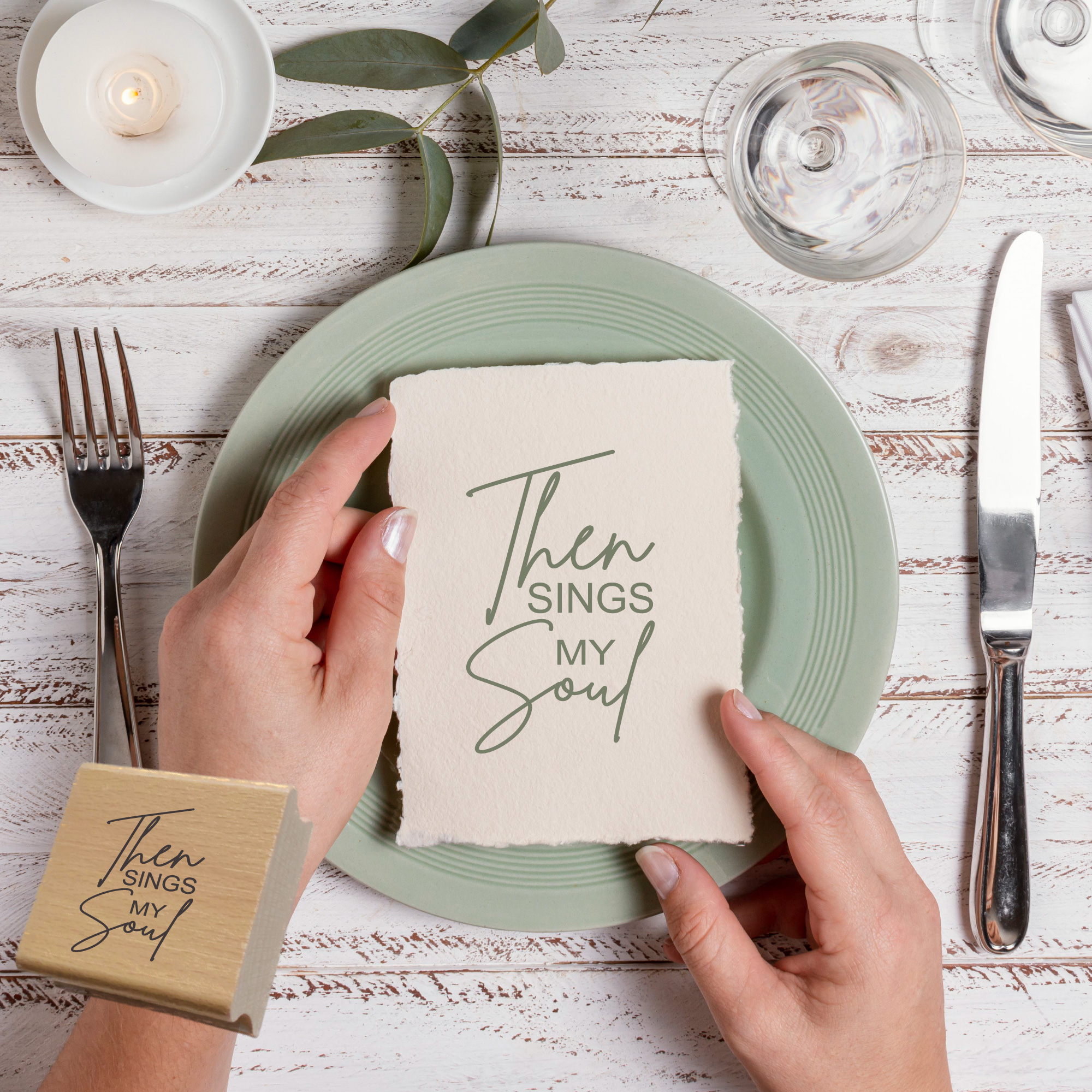 Segensstempel "Then sings my soul" Christlicher Holzstempel Englisch | Lobpreis