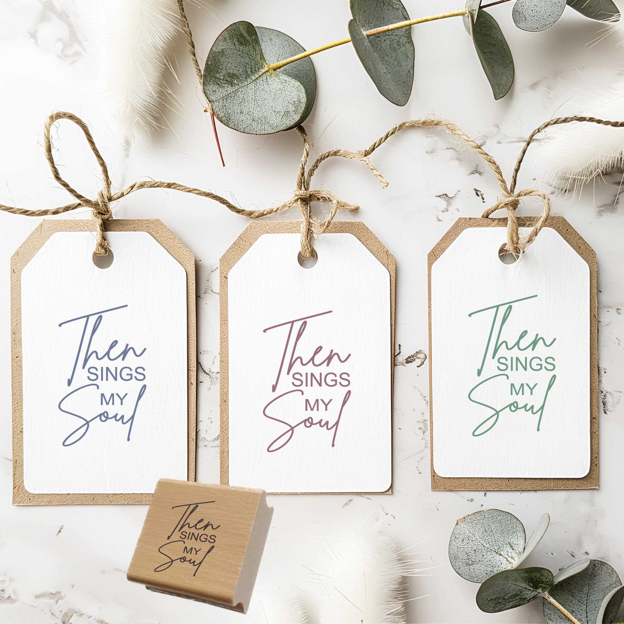 Segensstempel "Then sings my soul" Christlicher Holzstempel Englisch | Lobpreis