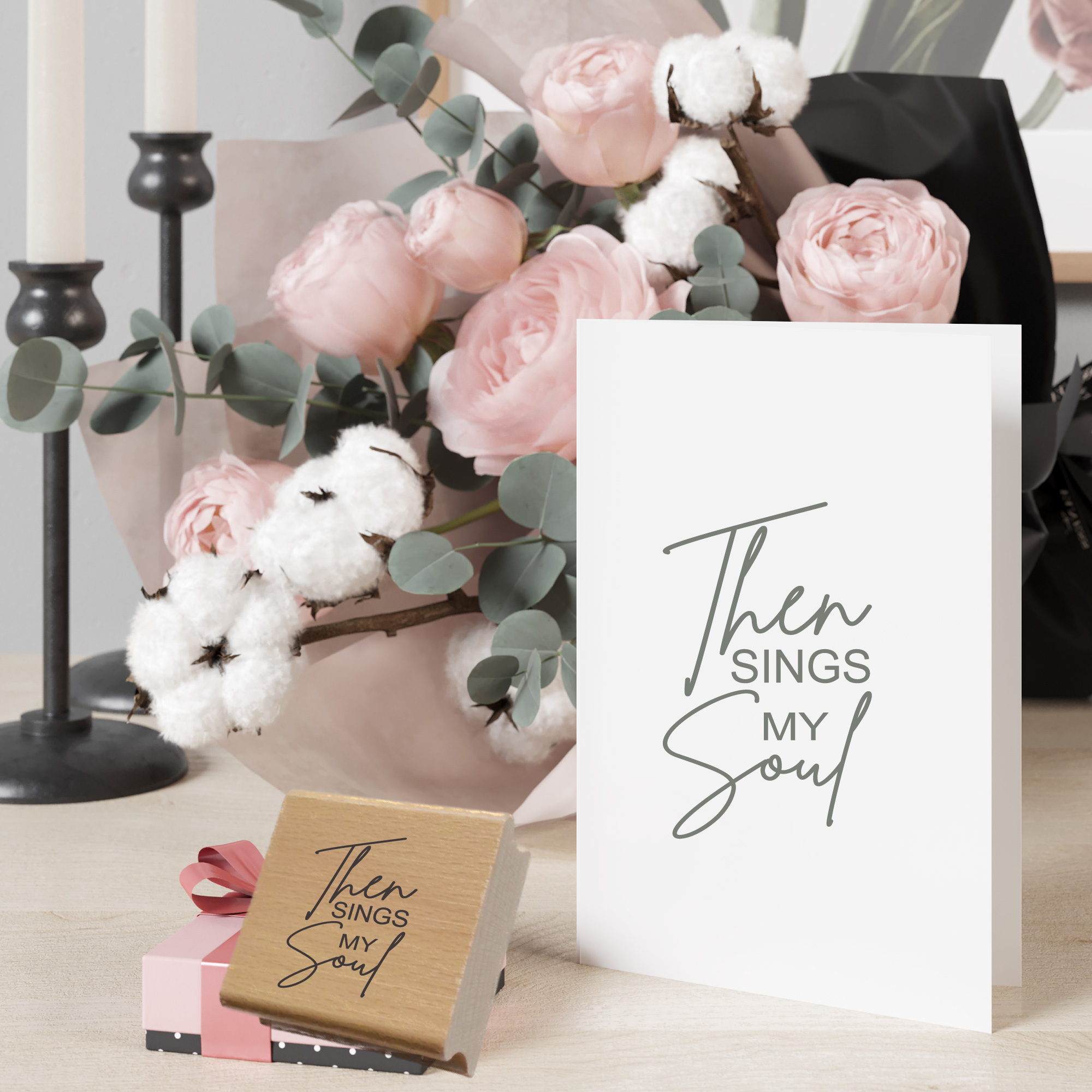 Segensstempel "Then sings my soul" Christlicher Holzstempel Englisch | Lobpreis