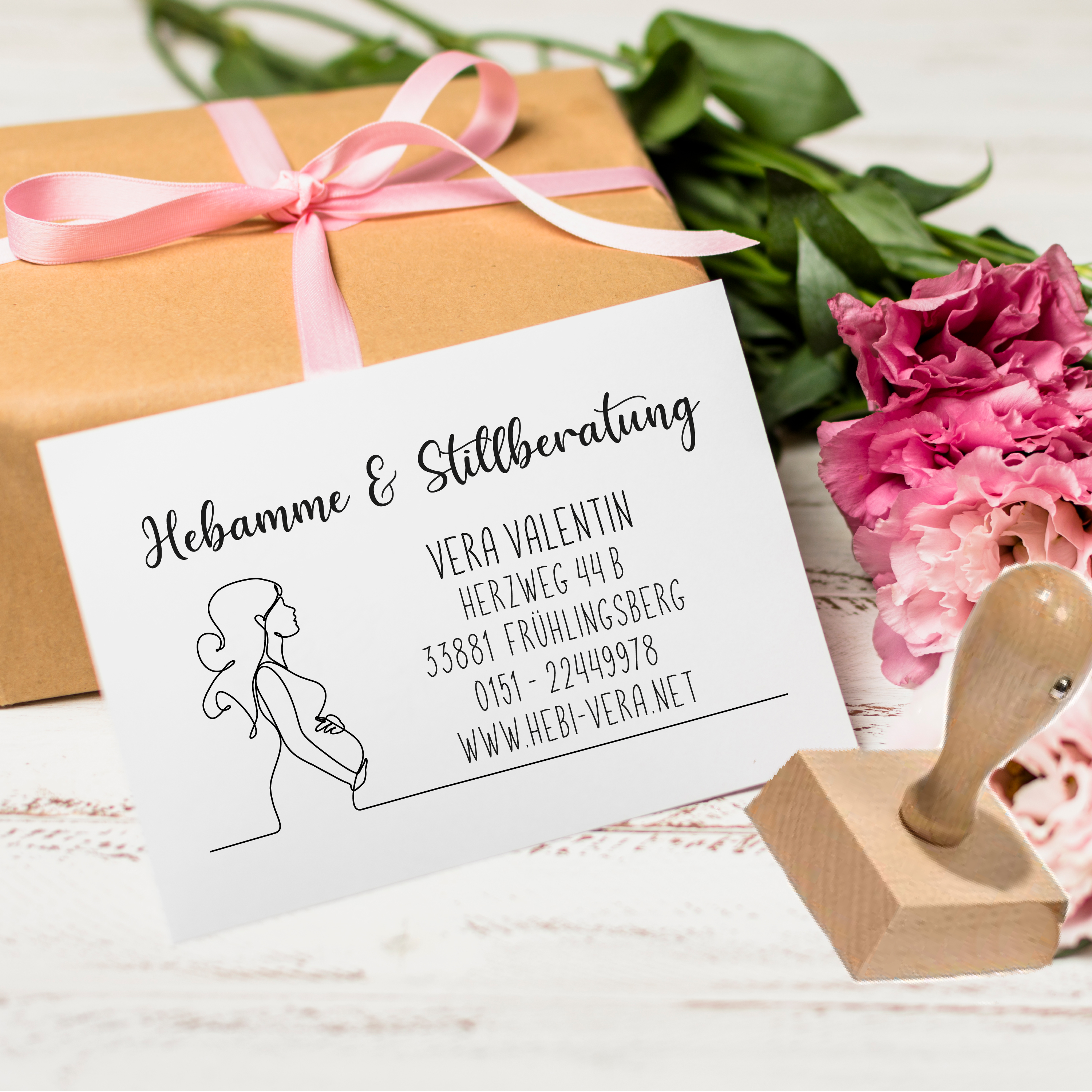 Personalisierter Hebammenstempel<br> – passend für den Mutterpass