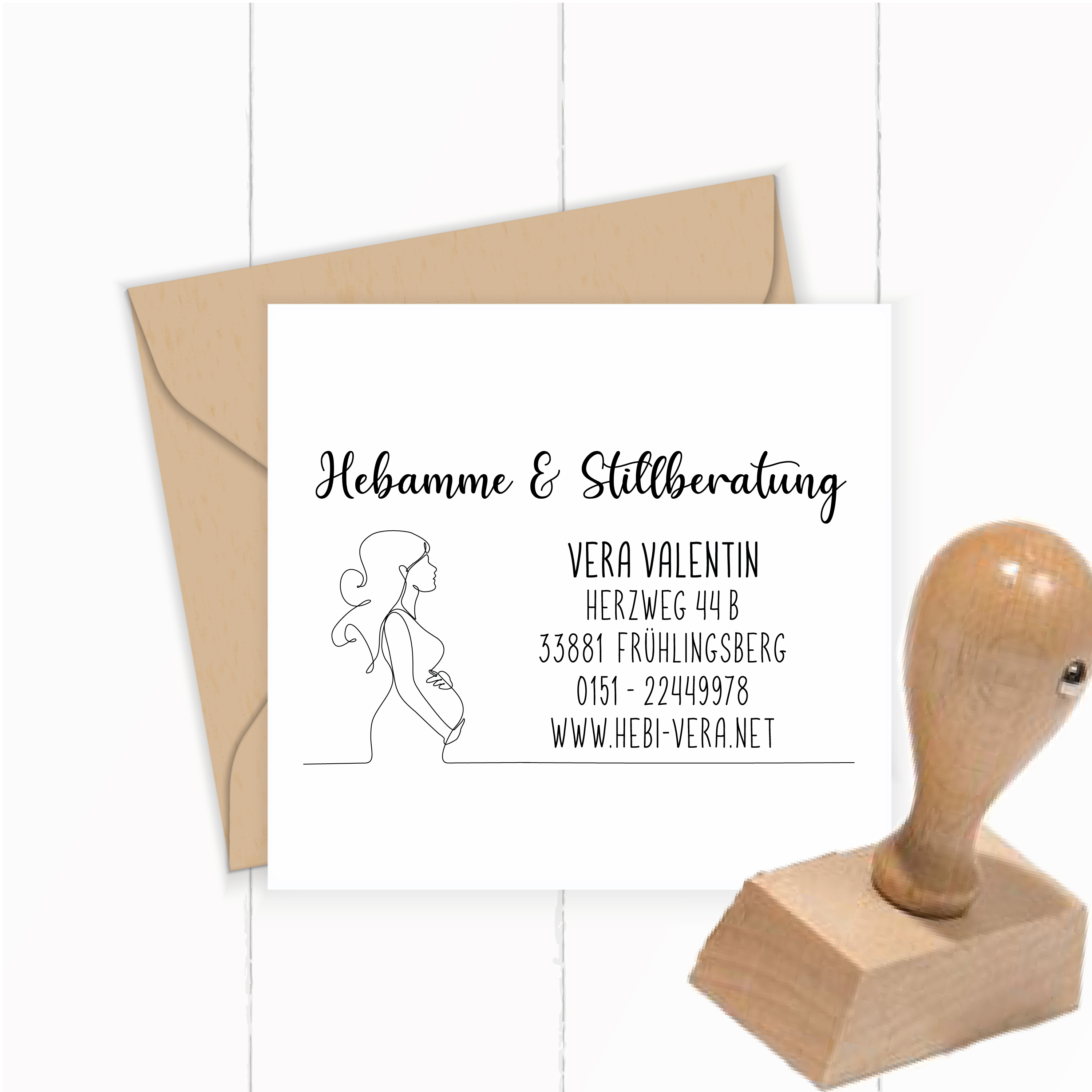 Personalisierter Hebammenstempel<br> – passend für den Mutterpass