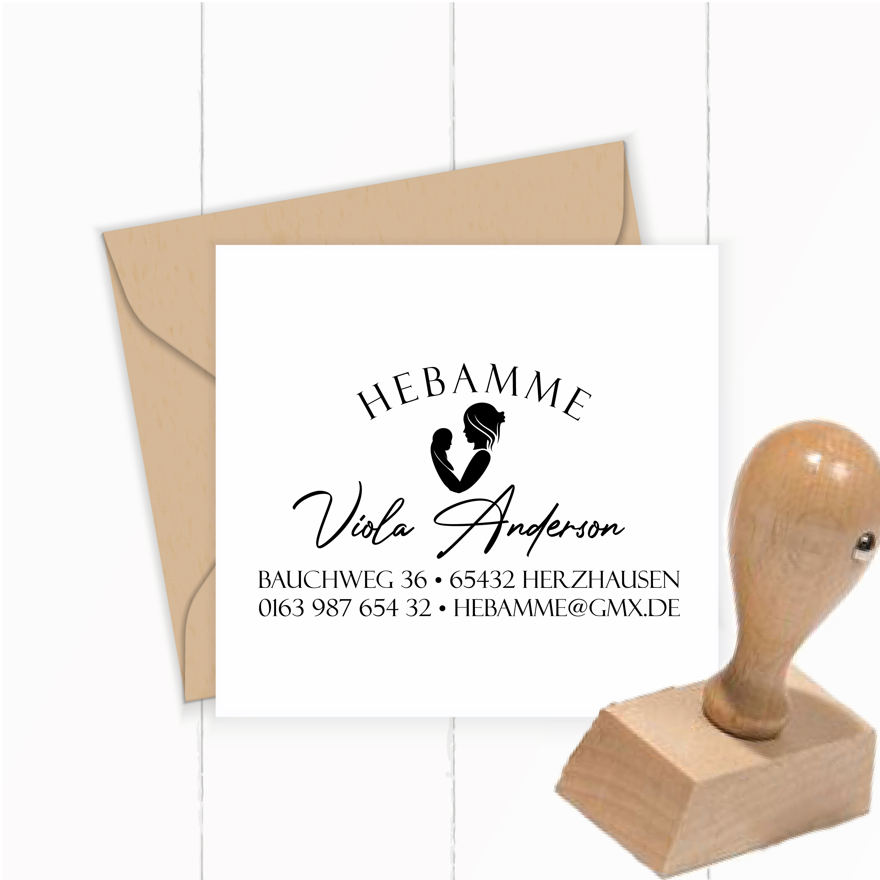 Personalisierter Hebammenstempel<br> – passend für den Mutterpass