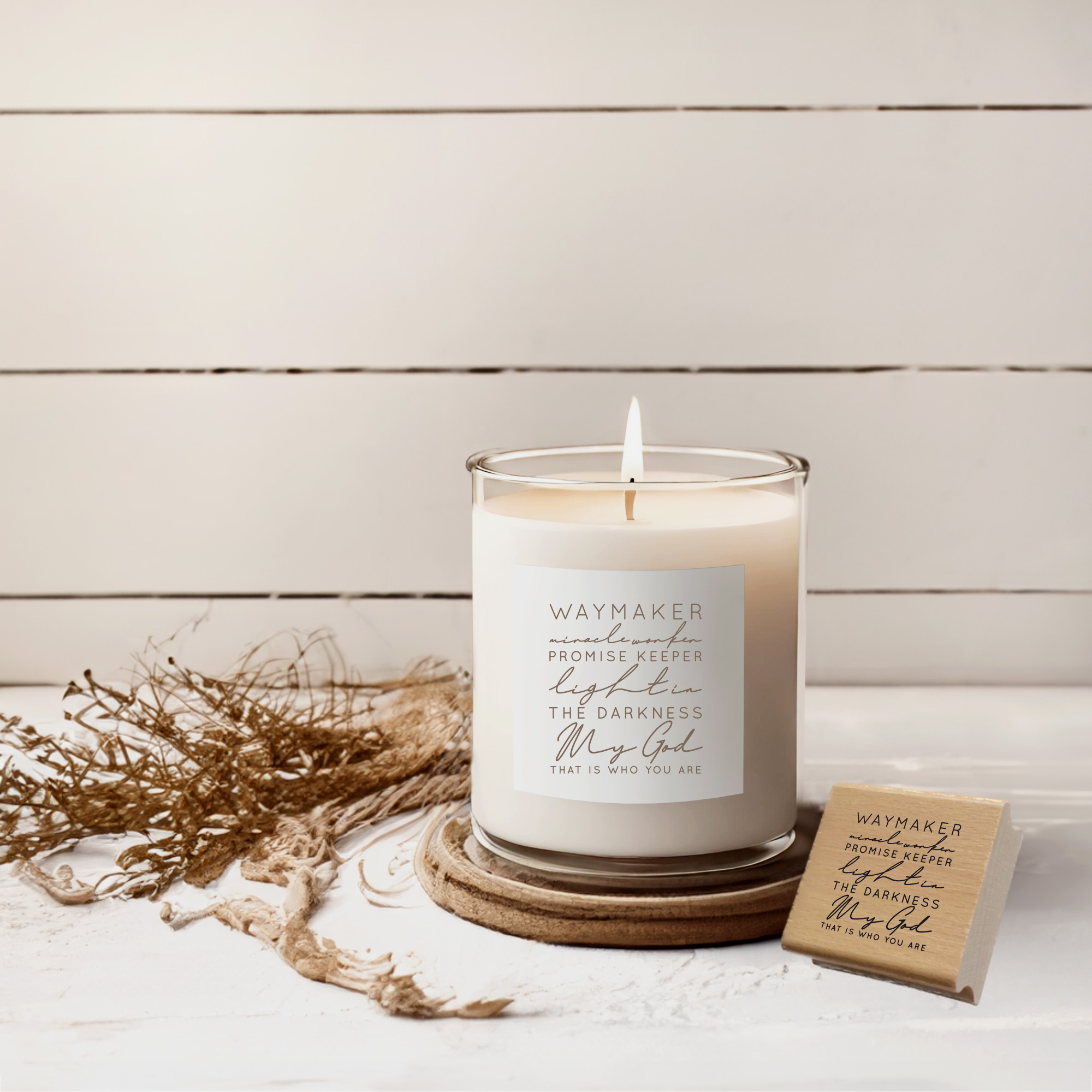 Segensstempel "Waymaker, Miracle Worker, Promise Keeper, Light in the Darkness" Christlicher Stempel