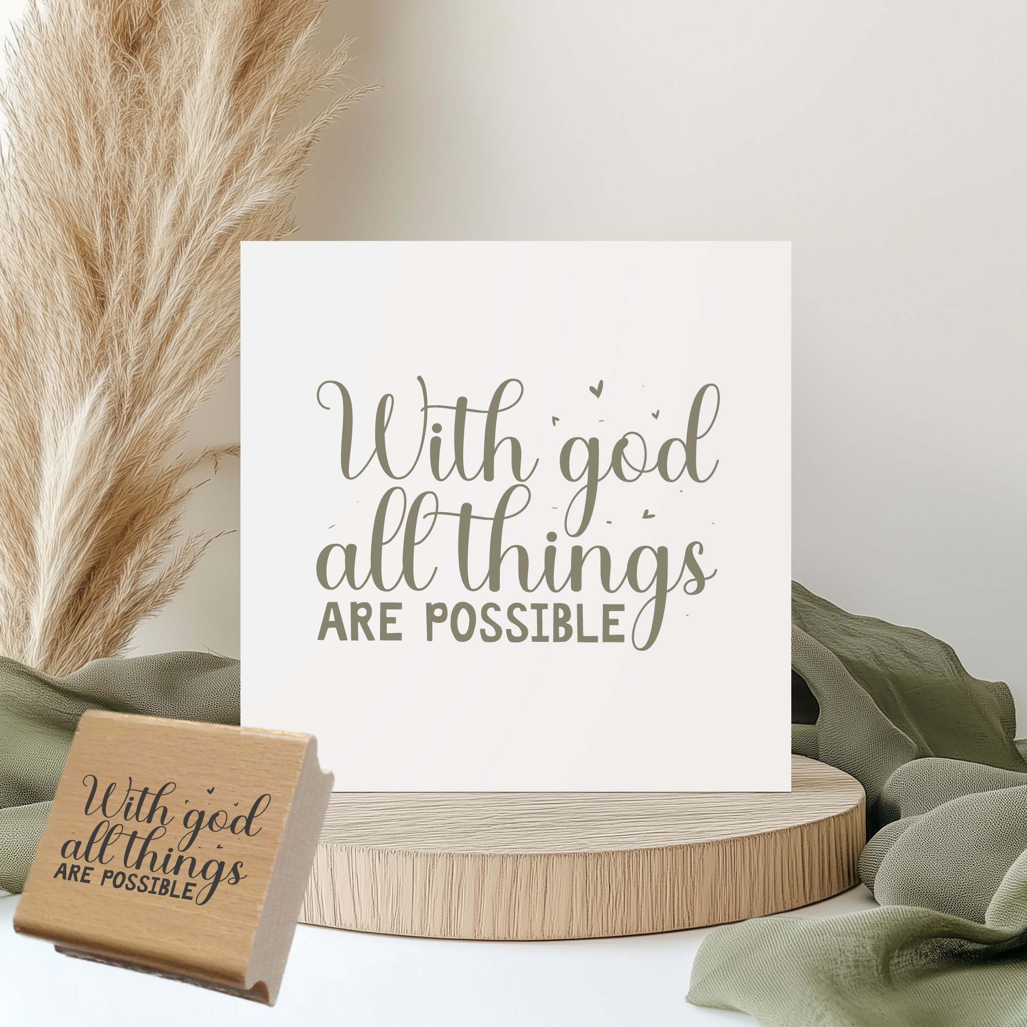 Segensstempel "With God all things are possible" Christlicher Stempel | Englisch