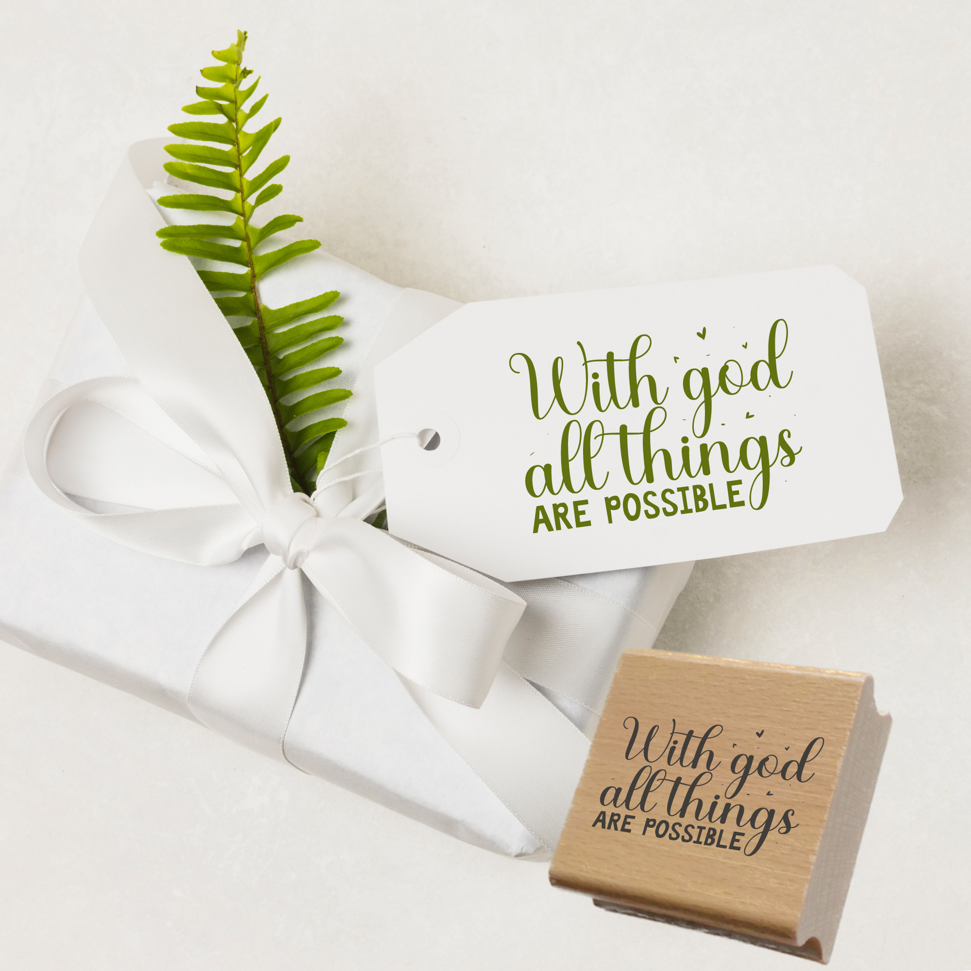 Segensstempel "With God all things are possible" Christlicher Stempel | Englisch