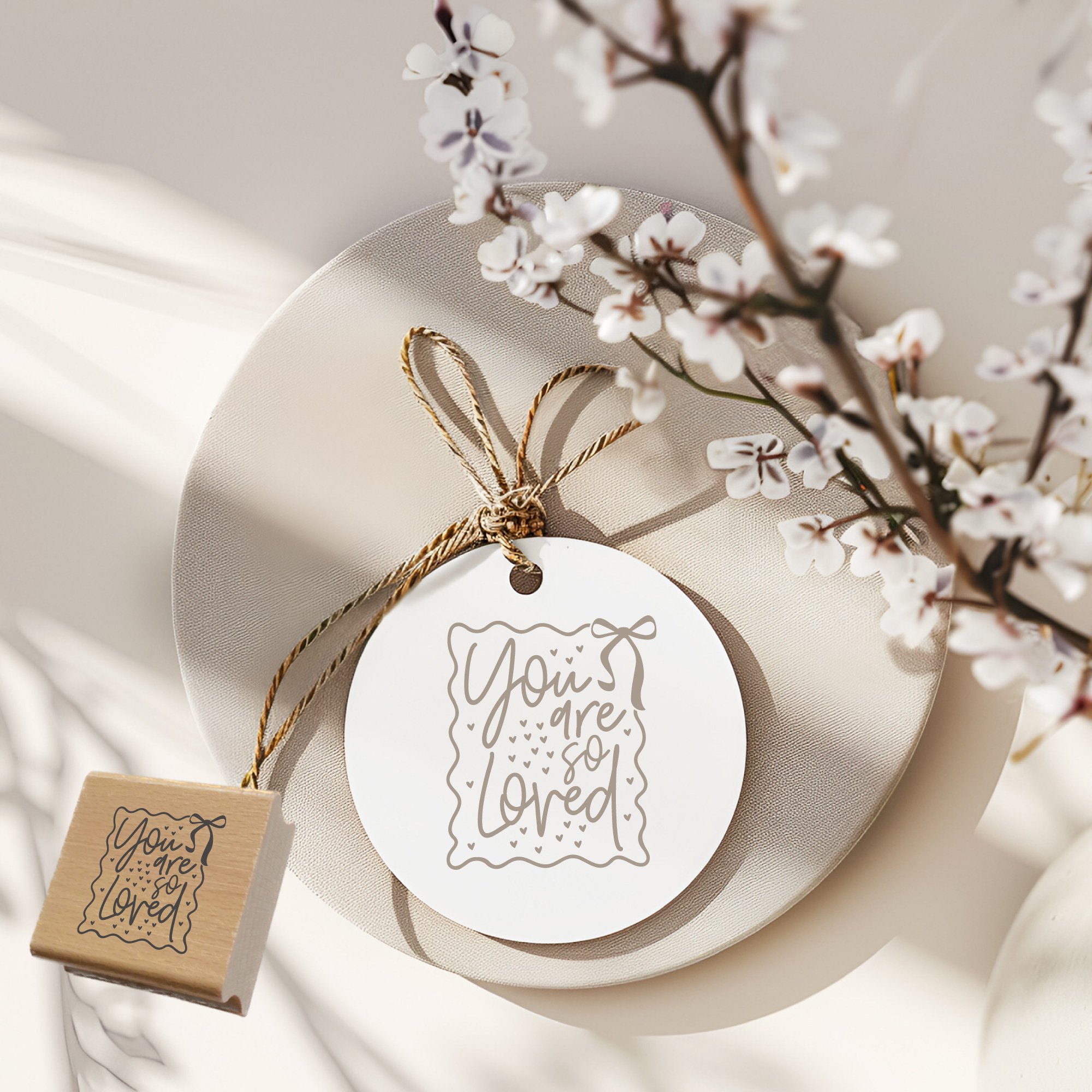 Segensstempel "You are so loved" Christlicher Stempel hearts | Englisch