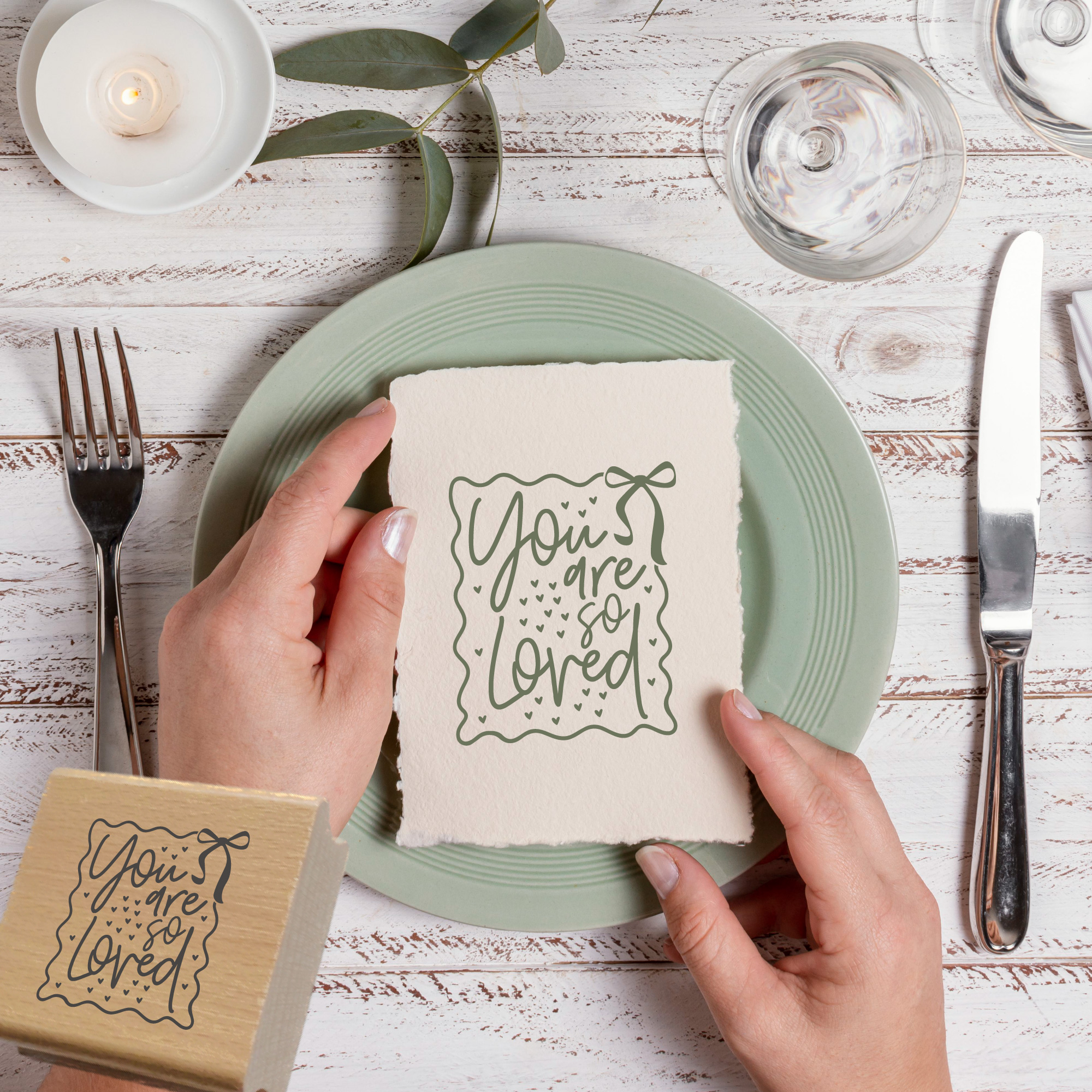 Segensstempel "You are so loved" Christlicher Stempel hearts | Englisch