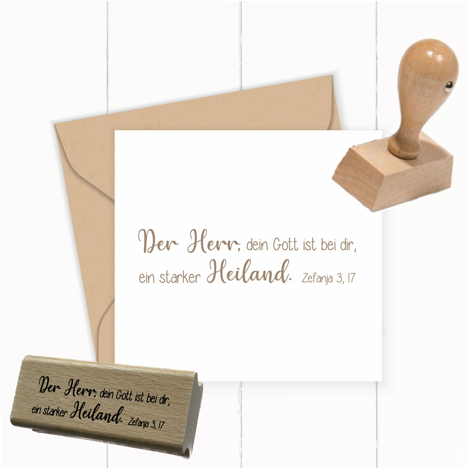 Bibelversstempel Der Herr, dein Gott ist bei dir - Zefanja 3,17