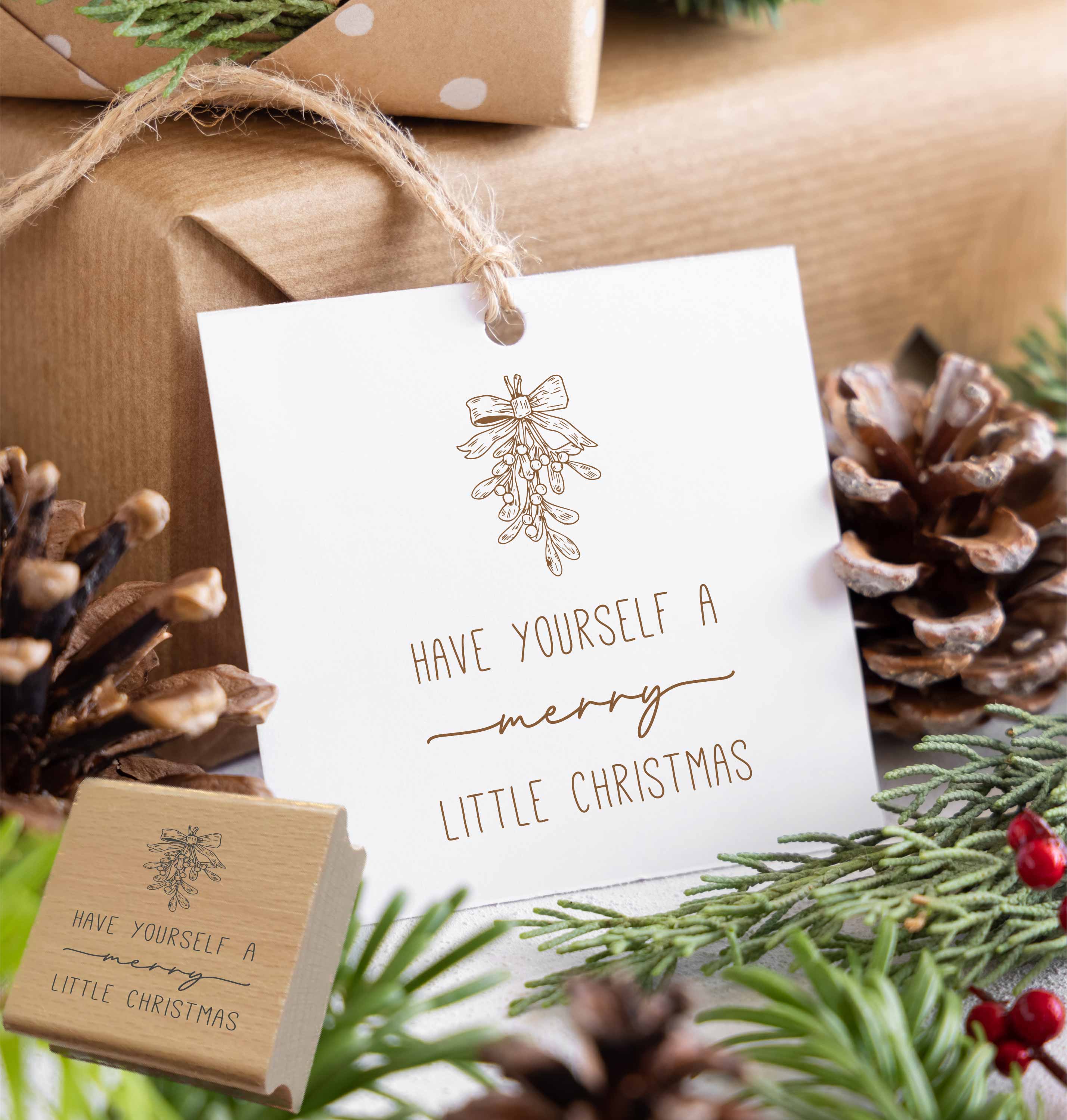Weihnachtsstempel "Have yourself a merry little christmas"