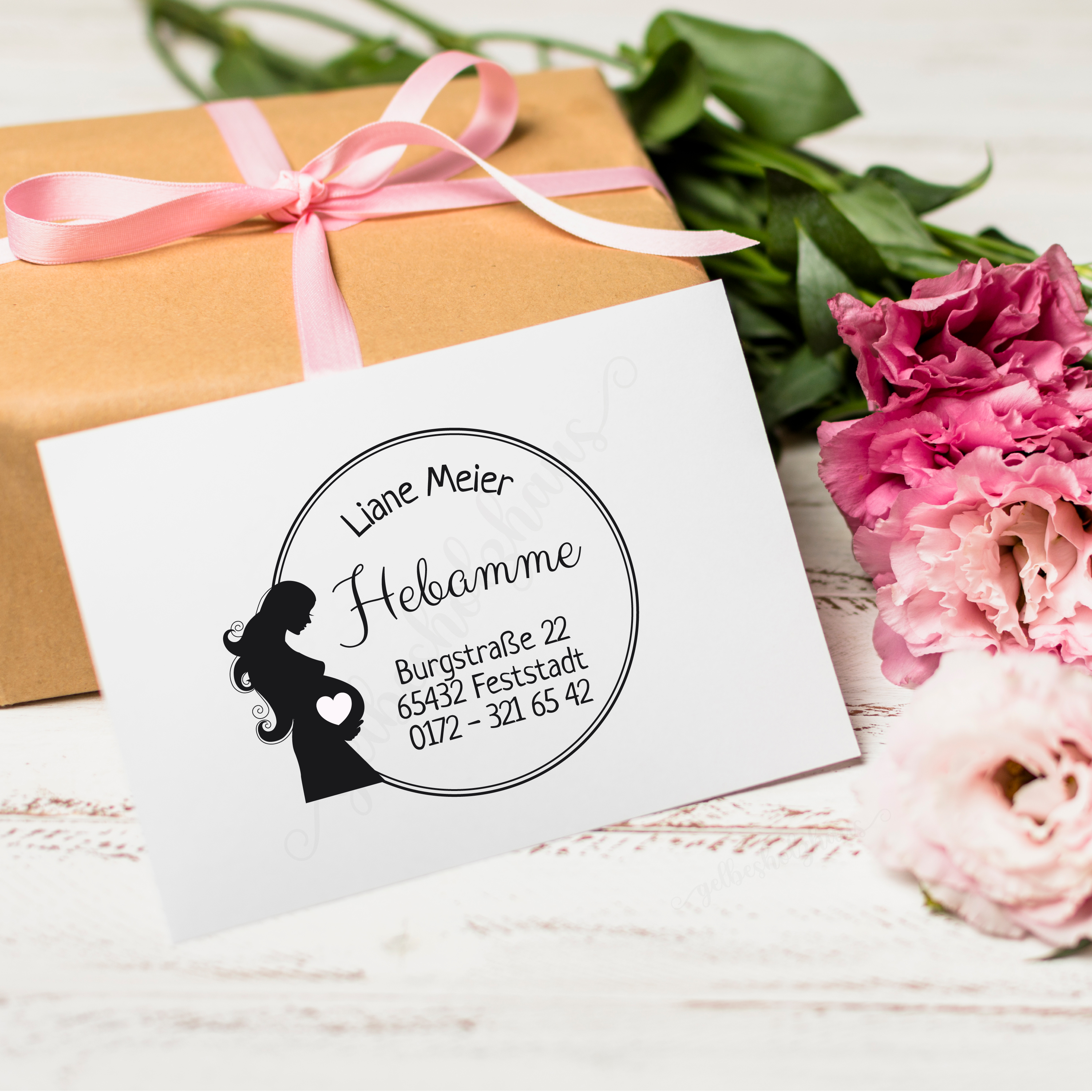 AdressSTEMPEL für Hebammen und Geburtshelfer "Babylove"