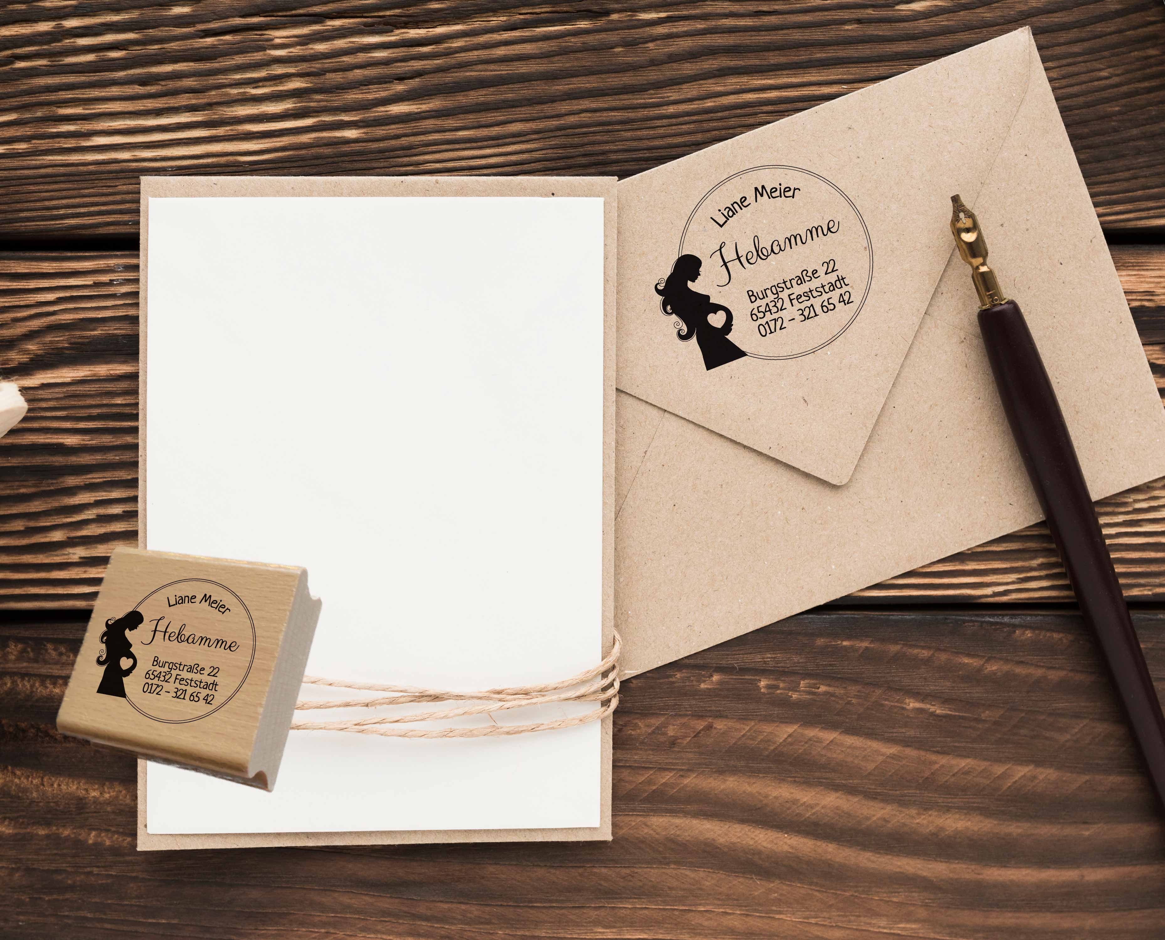AdressSTEMPEL für Hebammen und Geburtshelfer "Babylove"