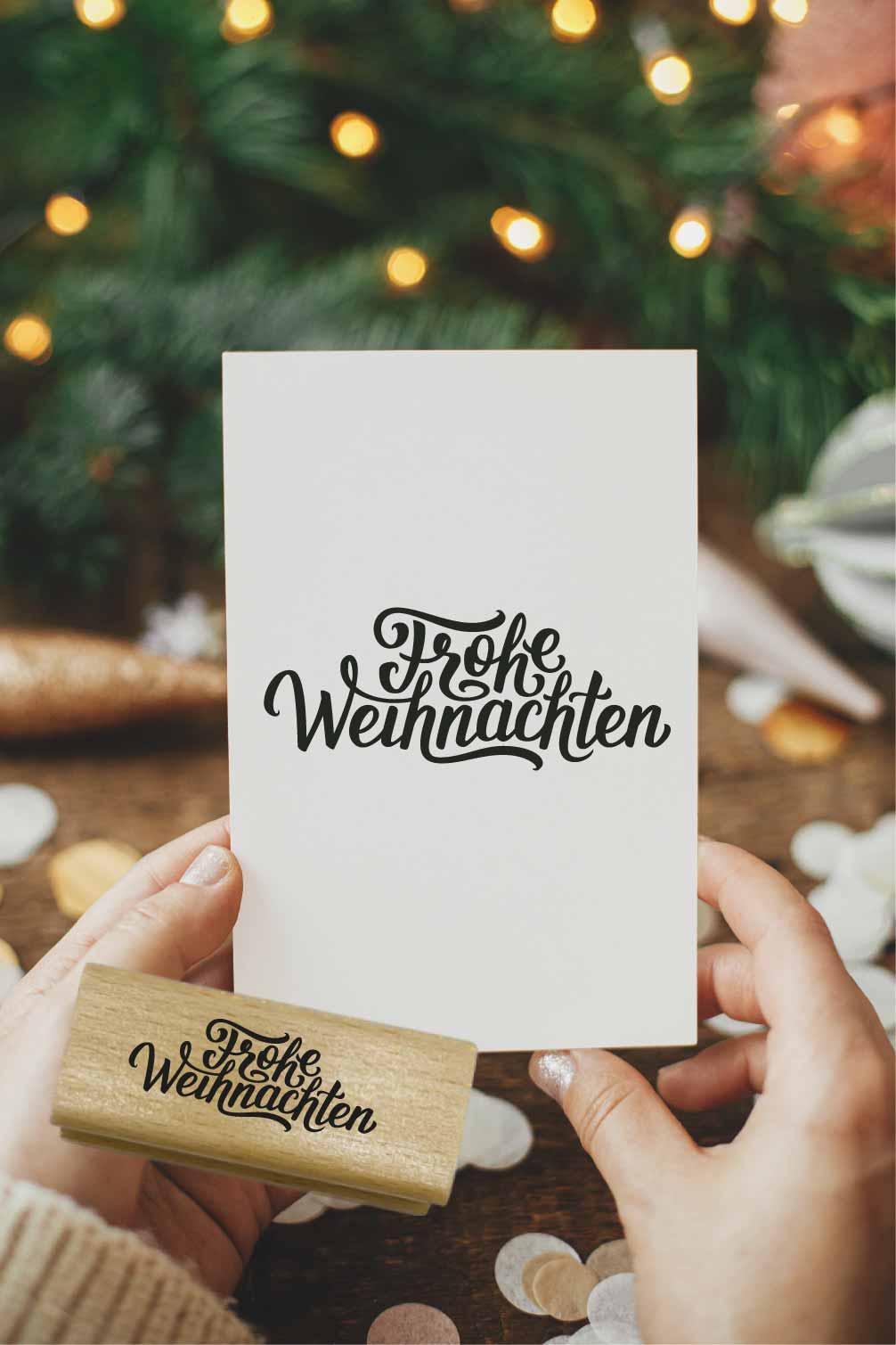 Stempel „Frohe Weihnachten“