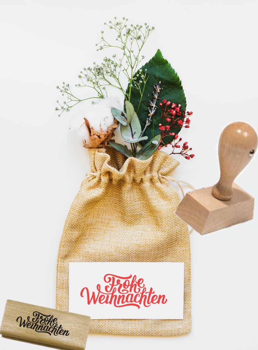 Stempel „Frohe Weihnachten“