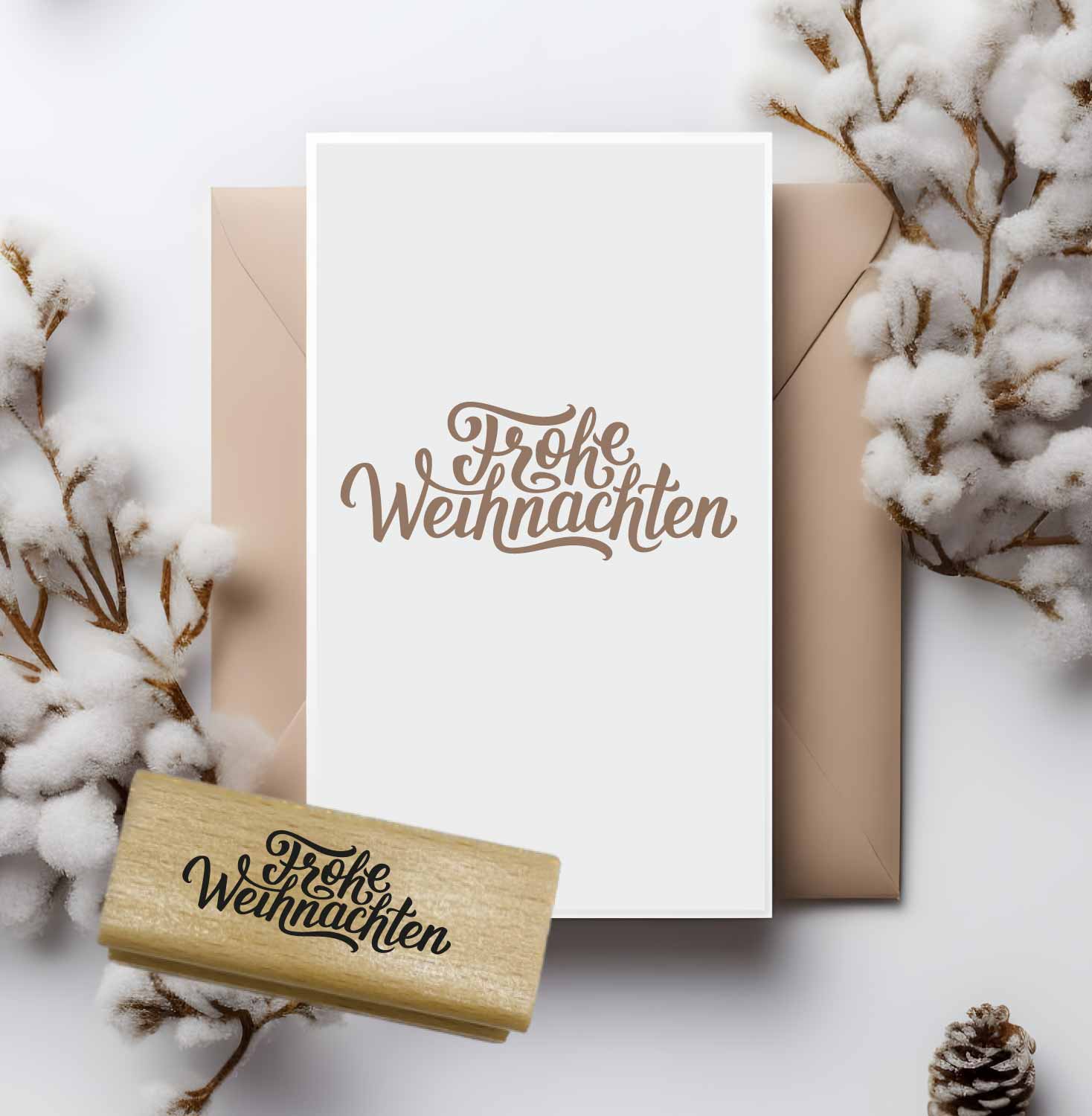 Stempel „Frohe Weihnachten“