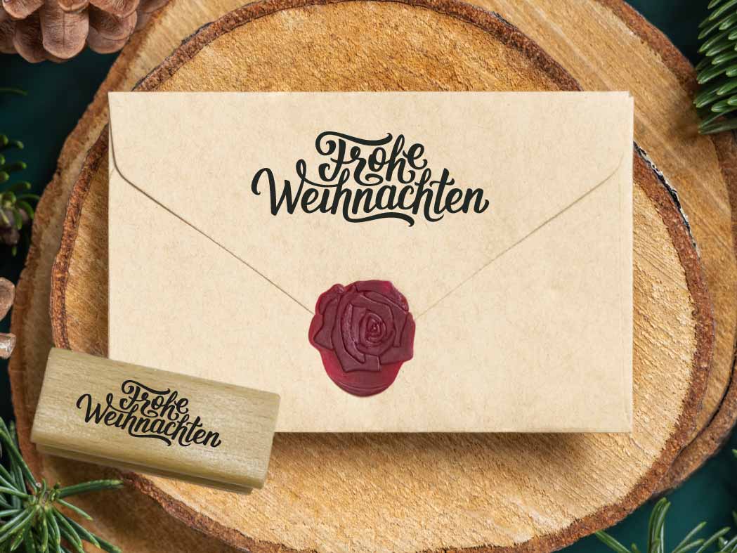 Stempel „Frohe Weihnachten“