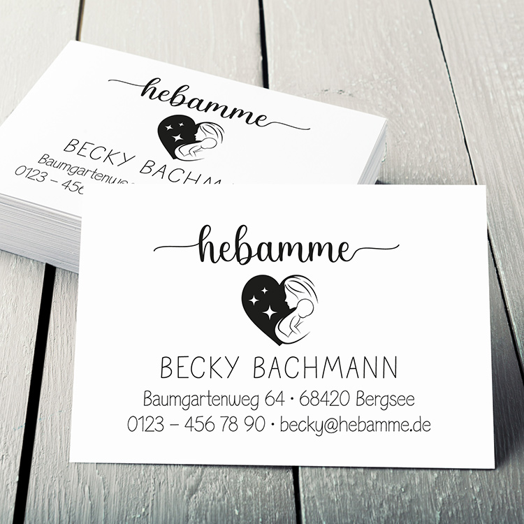 Visitenkarten passend zum Stempel-Design "Becky" | beidseitig bedruckt - VK0001