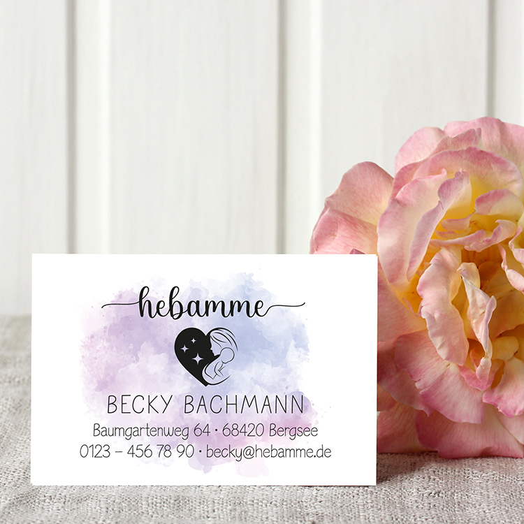 Visitenkarten passend zum Stempel-Design "Becky" | beidseitig bedruckt