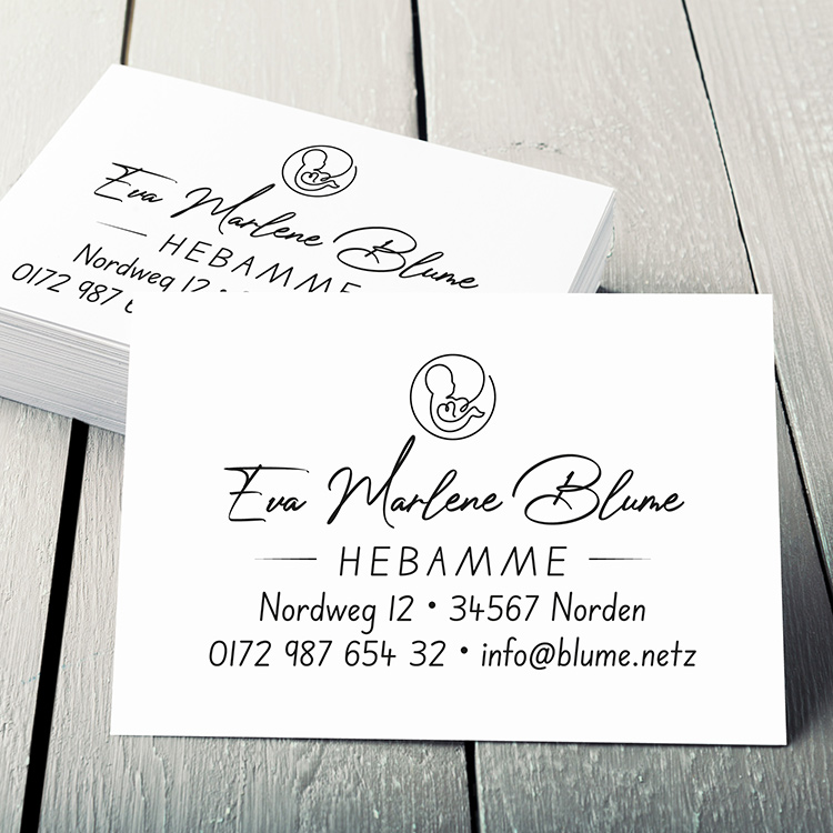 Visitenkarten passend zum Stempel-Design "Marlene" | beidseitig bedruckt