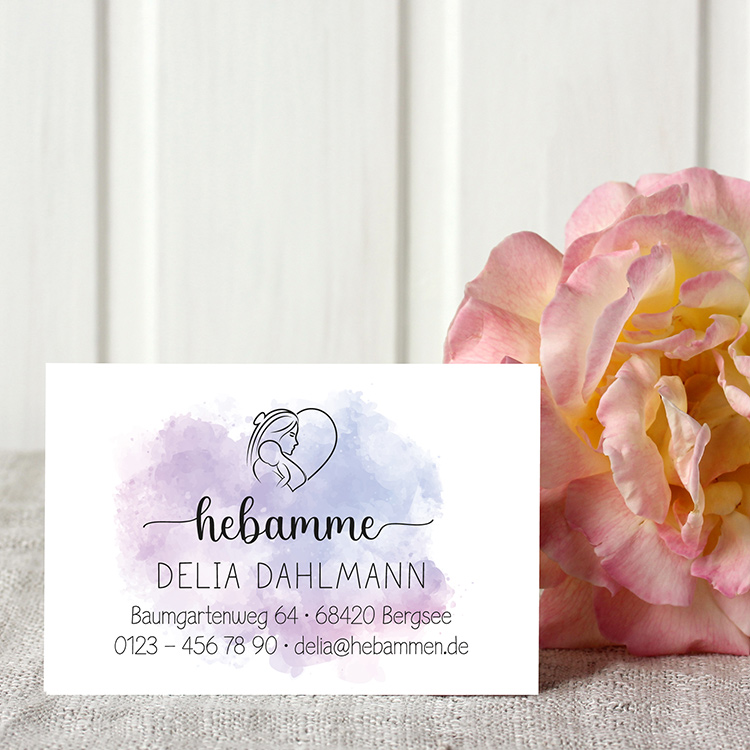 Visitenkarten passend zum Stempel-Design "Delia" | beidseitig bedruckt