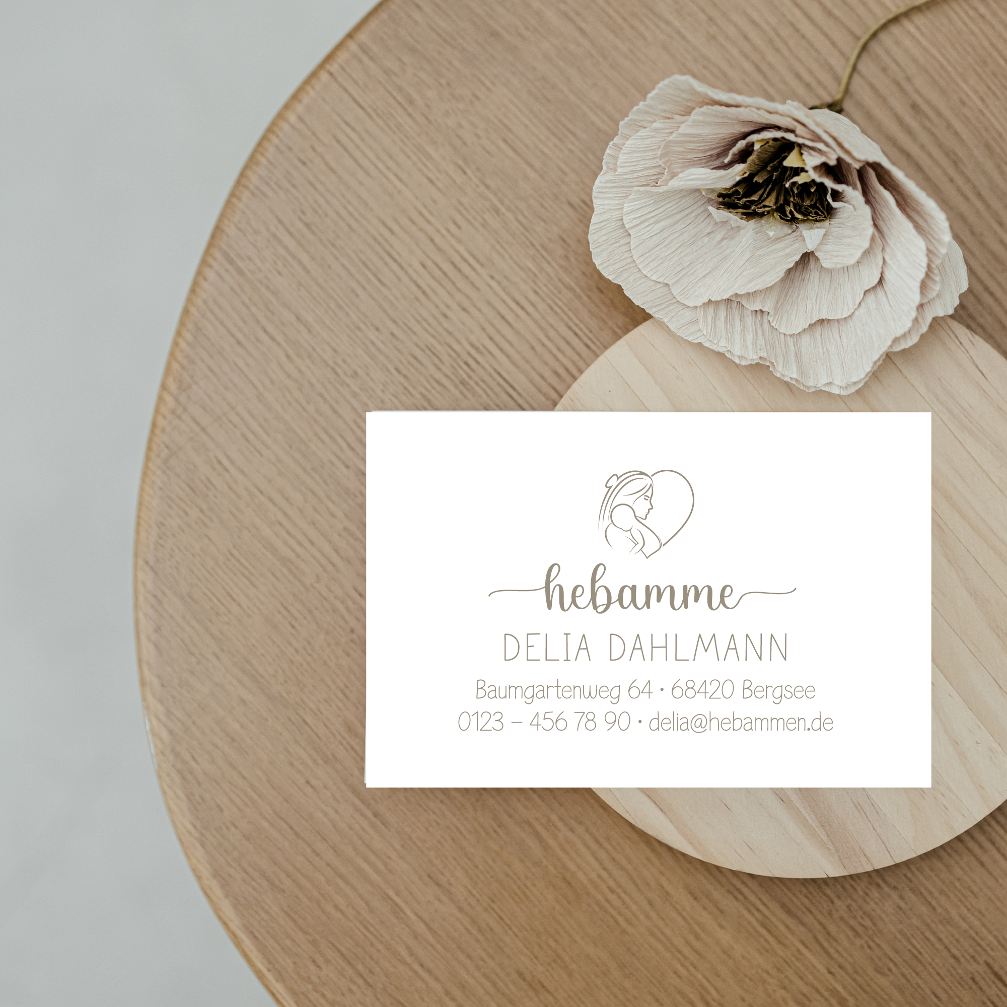 Visitenkarten passend zum Stempel-Design "Delia" | beidseitig bedruckt