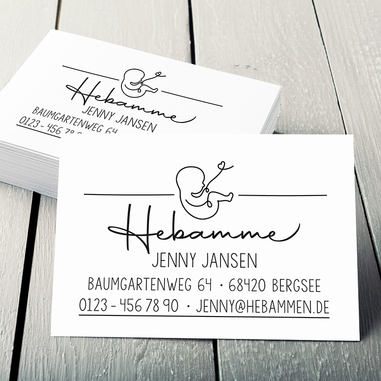 Visitenkarten passend zum Stempel-Design "Jenny" | beidseitig bedruckt - VK0004