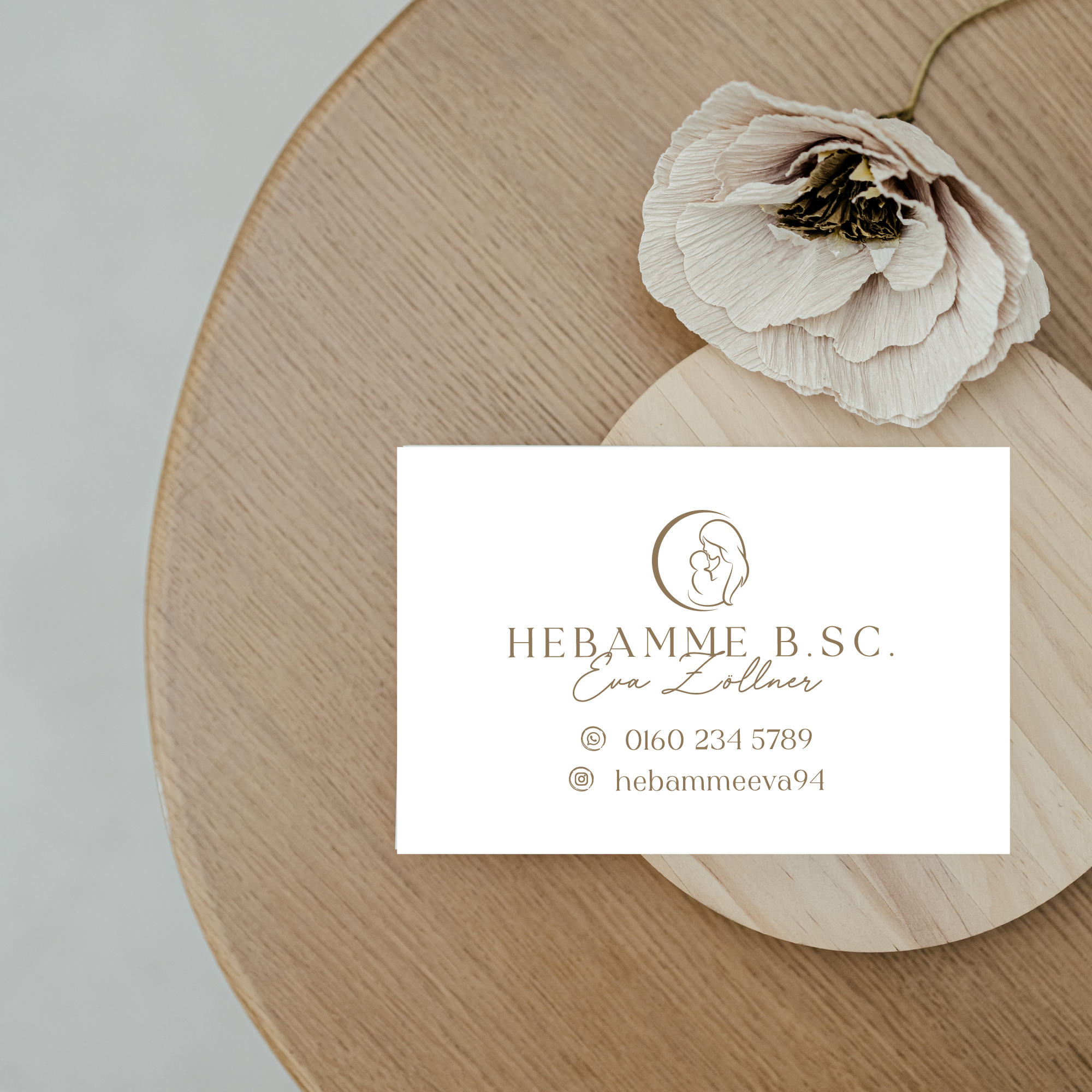 Premium Visitenkarten beidseitig matt "Eva" | Design passend zu deinem Stempel