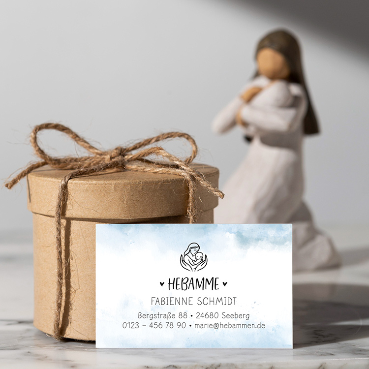 Exklusive Visitenkarten im Stempel-Design "Fabienne" | Elegante Papeterie 350g Offset matt