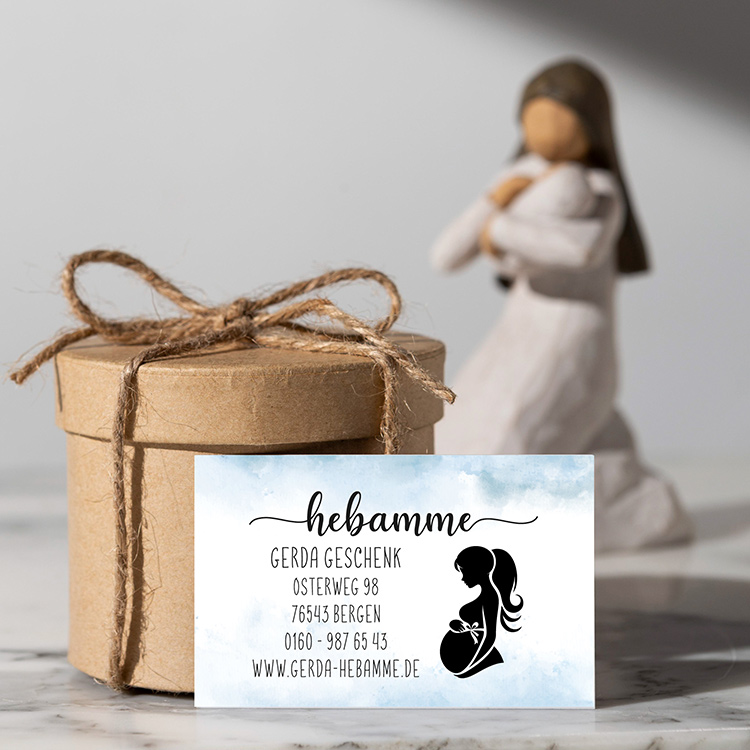 Visitenkarten Hebamme & Doula "Gerda" | Mattes Premium 350g matt Papier für Geburtsbegleitung 