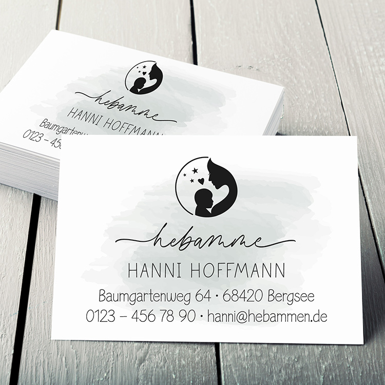 Hebammen Visitenkarten "Hanni" (350g/m²) – Keine verschmierten Terminkarten mehr - VK0017