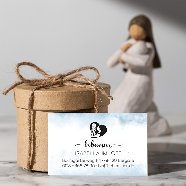 Minimalistische Visitenkarten für Doula & Hebamme "Isabella" | Ästhetisches 350g Naturpapier