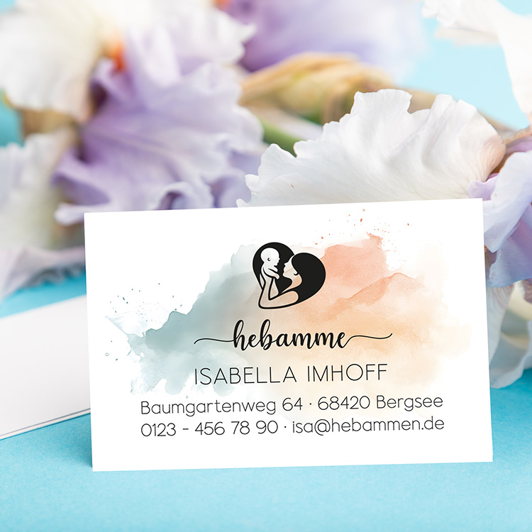 Minimalistische Visitenkarten für Doula & Hebamme "Isabella" | Ästhetisches 350g Naturpapier