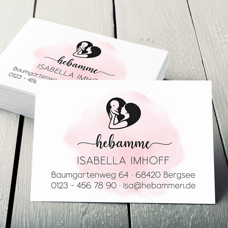 Minimalistische Visitenkarten für Doula & Hebamme "Isabella" | Ästhetisches 350g Naturpapier - VK0018