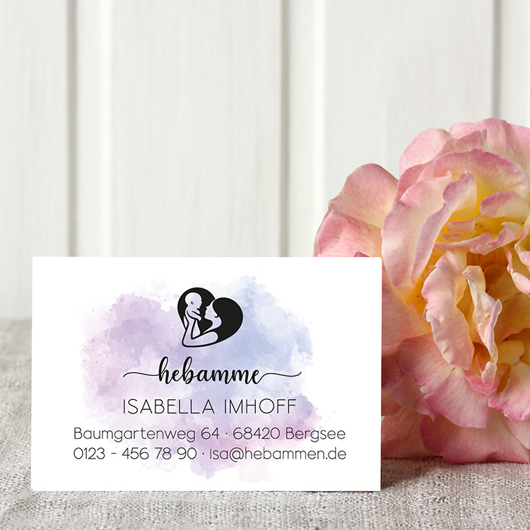 Minimalistische Visitenkarten für Doula & Hebamme "Isabella" | Ästhetisches 350g Naturpapier