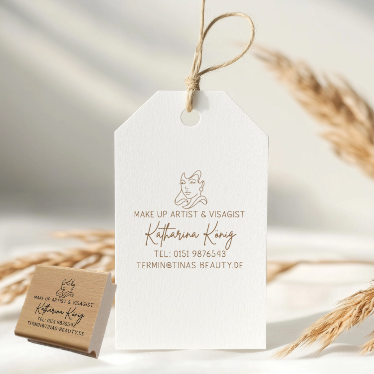 Personalisierter Stempel "Katharina" für Visagist, Make-up Artist, Kosmetik mit E-Mail & Telefon