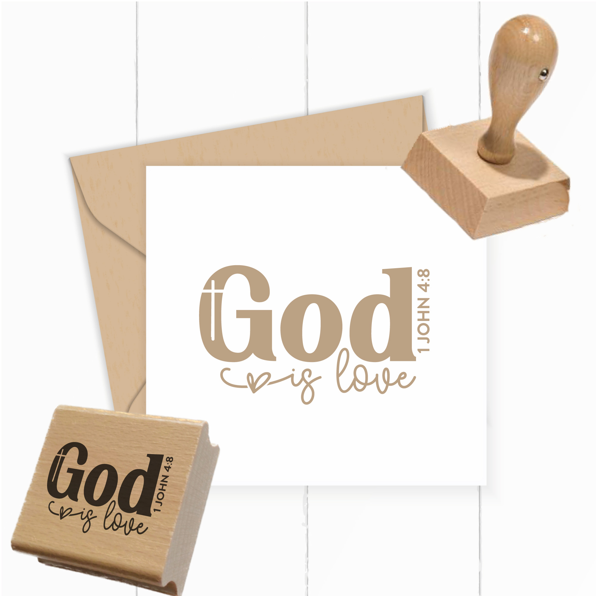 Stempel God is love | Bibelvers-Stempel 1. Johannes 4,8 - ST0670
