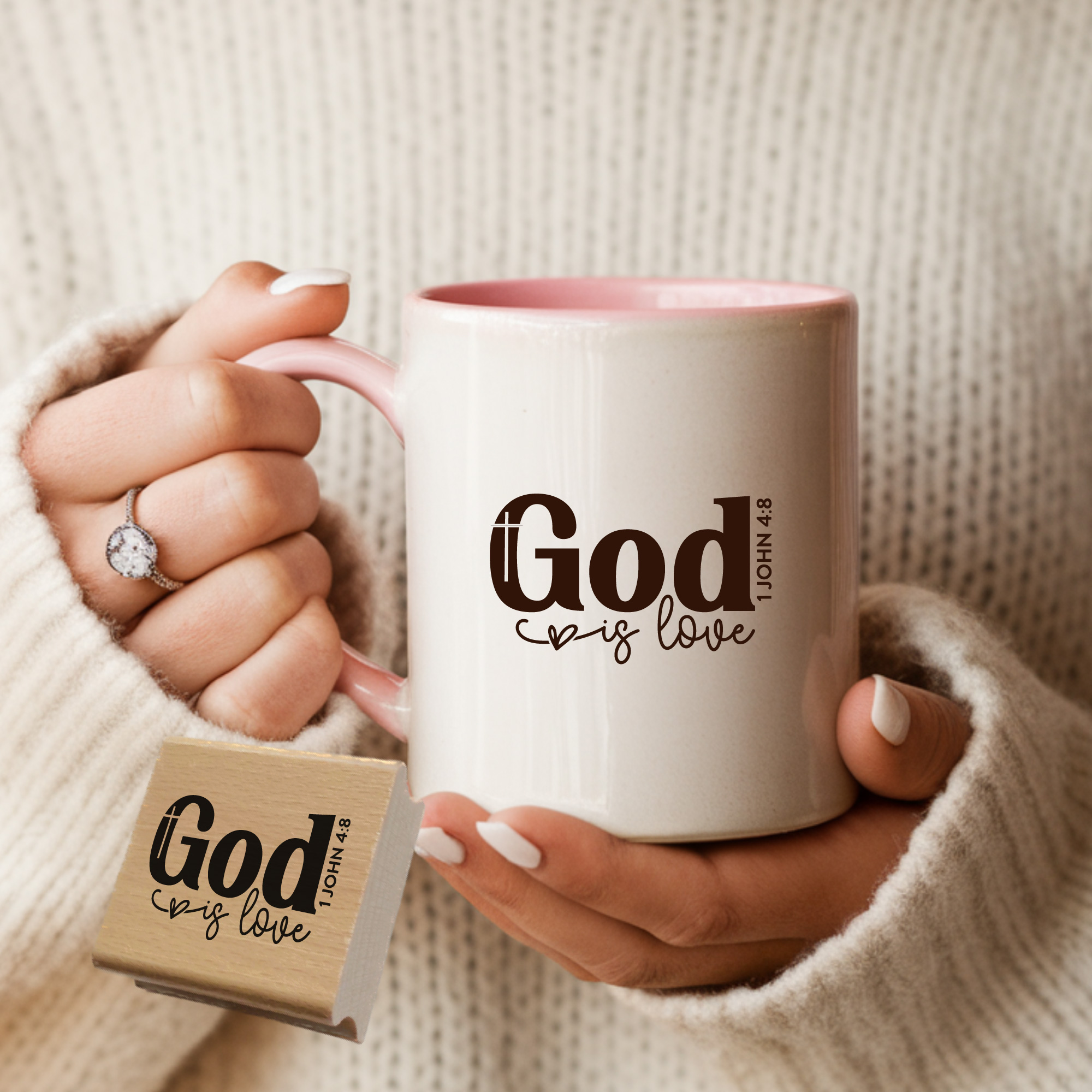 Stempel God is love | Bibelvers-Stempel 1. Johannes 4,8
