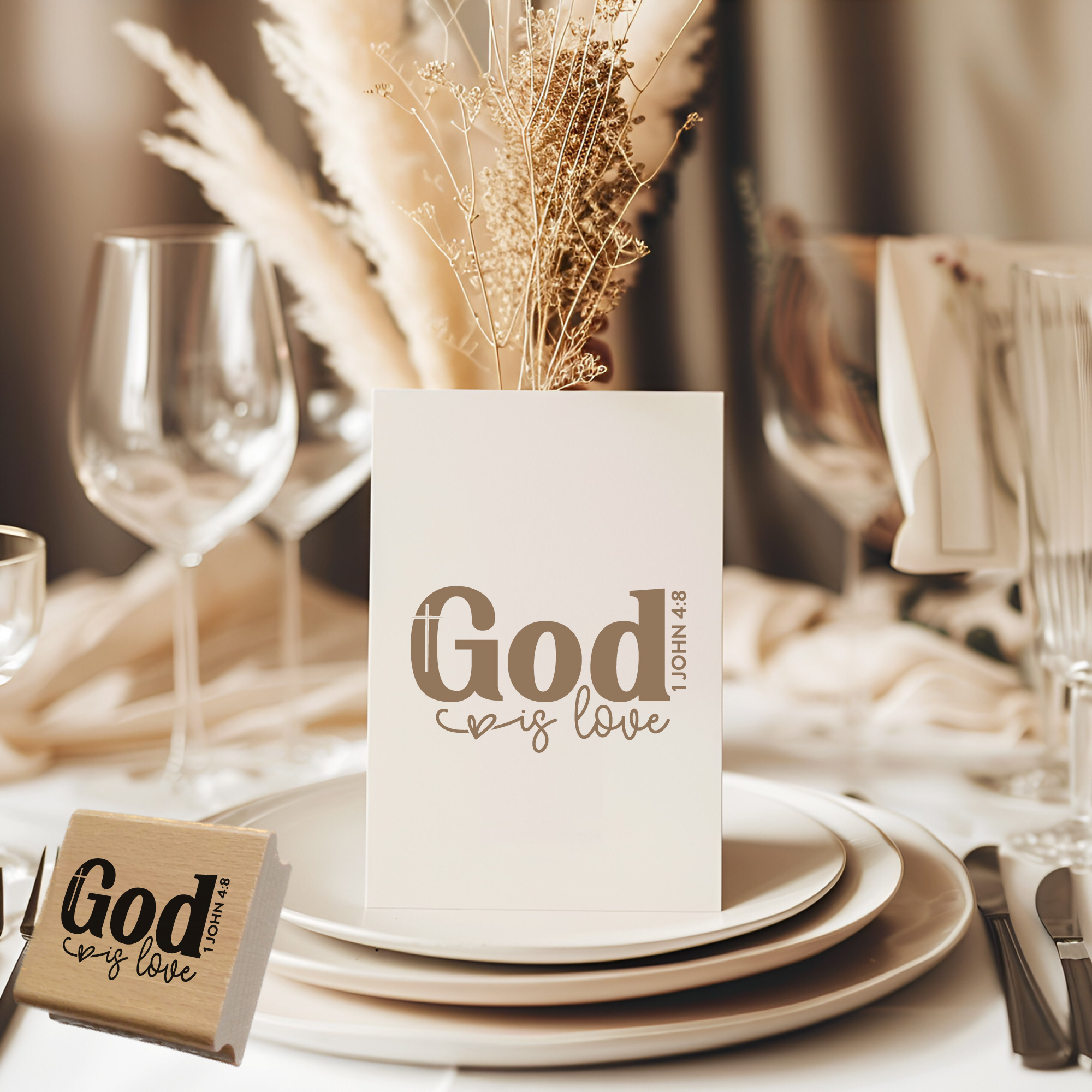 Stempel God is love | Bibelvers-Stempel 1. Johannes 4,8