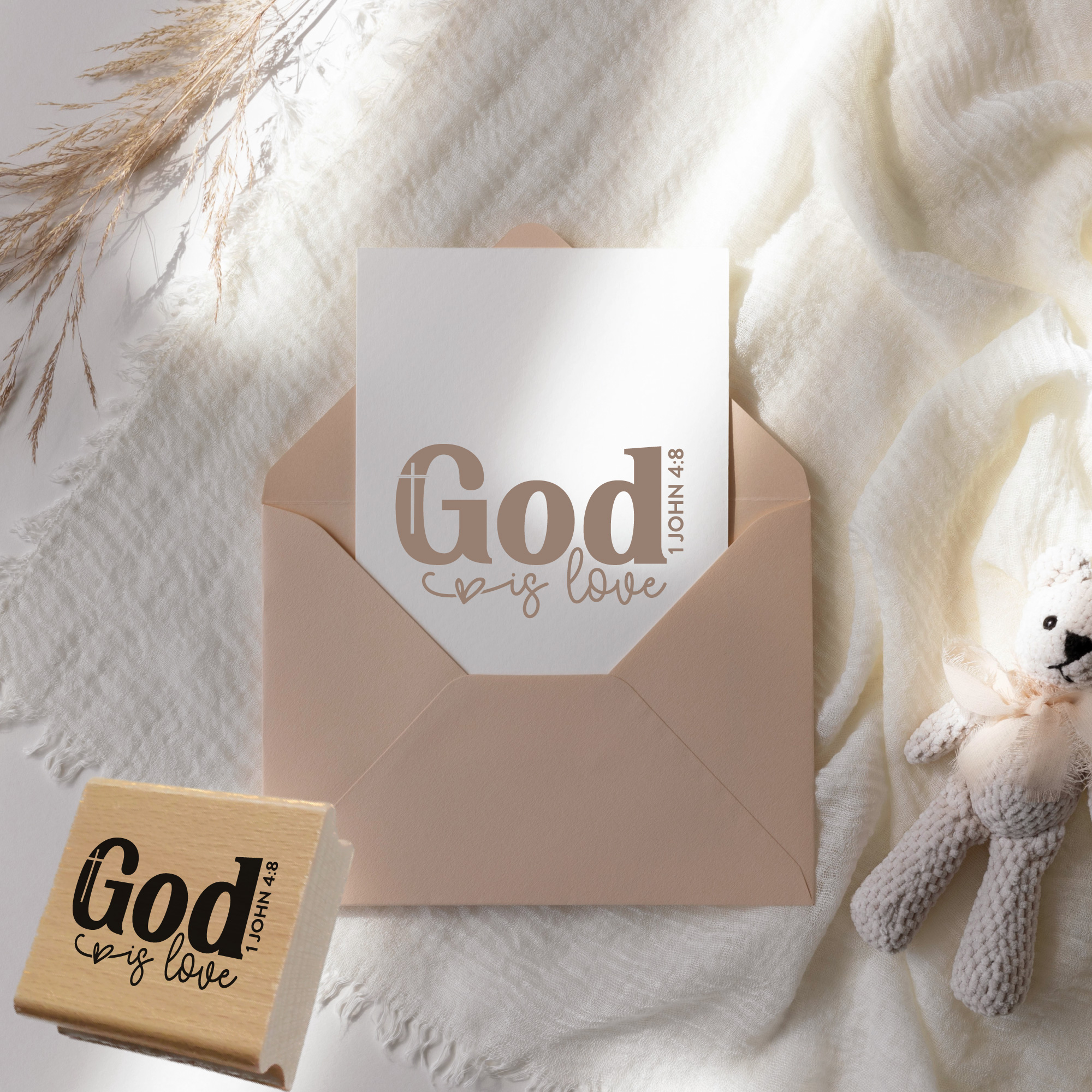 Stempel God is love | Bibelvers-Stempel 1. Johannes 4,8